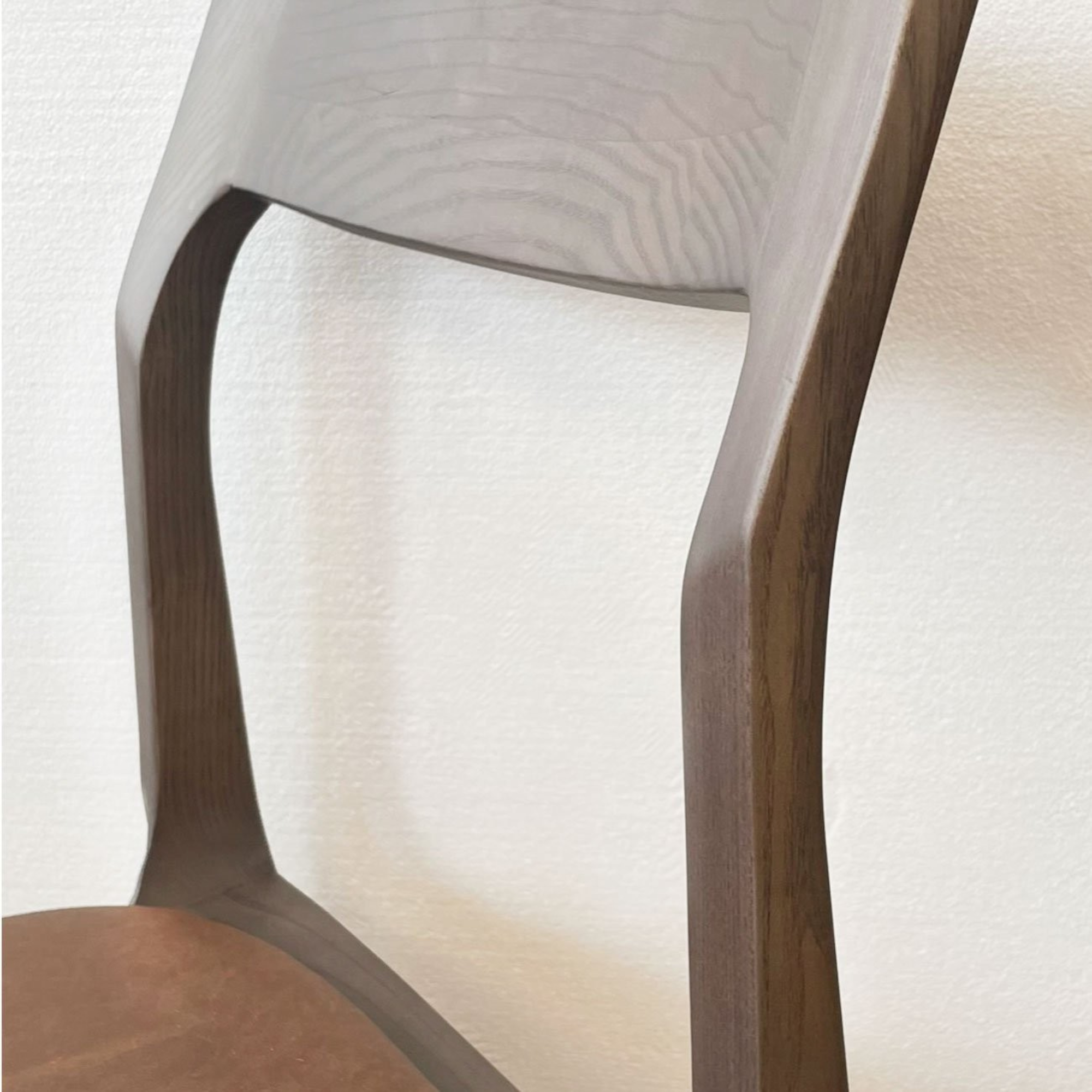 COOPER STACKABLE DINING CHAIR | BROWN LEATHER SEAT