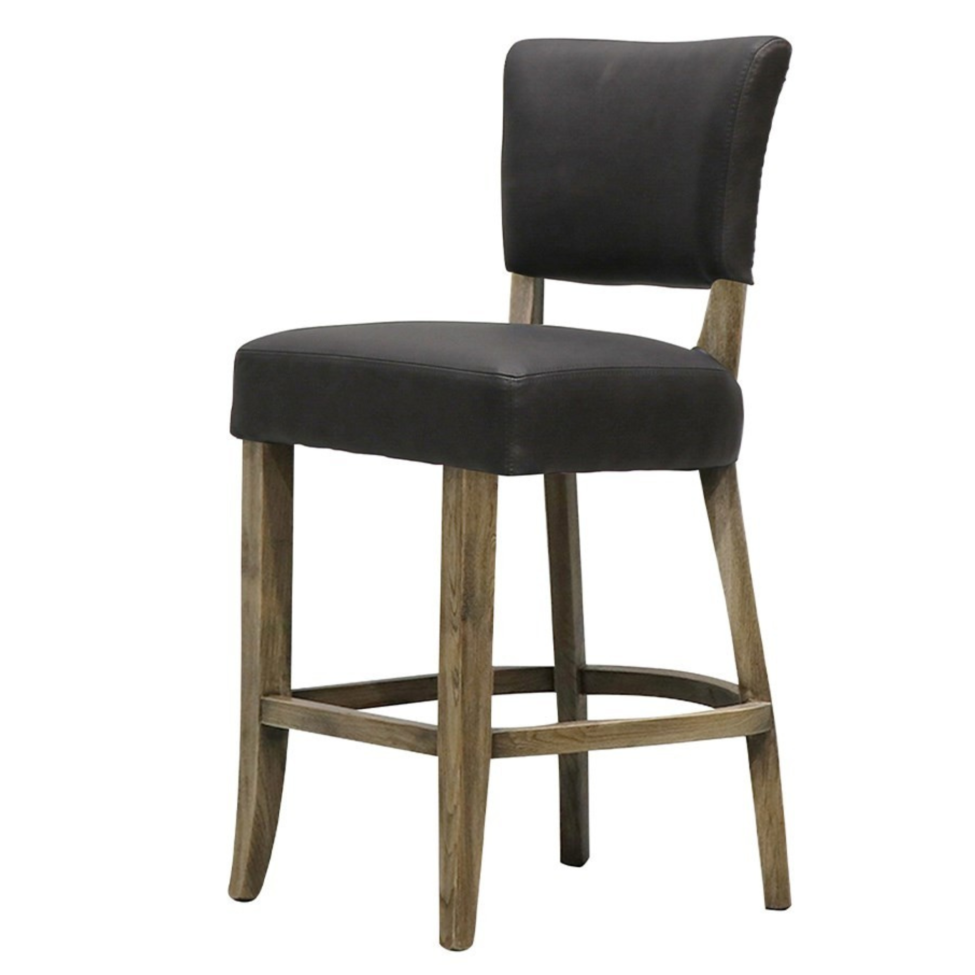 CRANE LEATHER BARSTOOL | BLACK