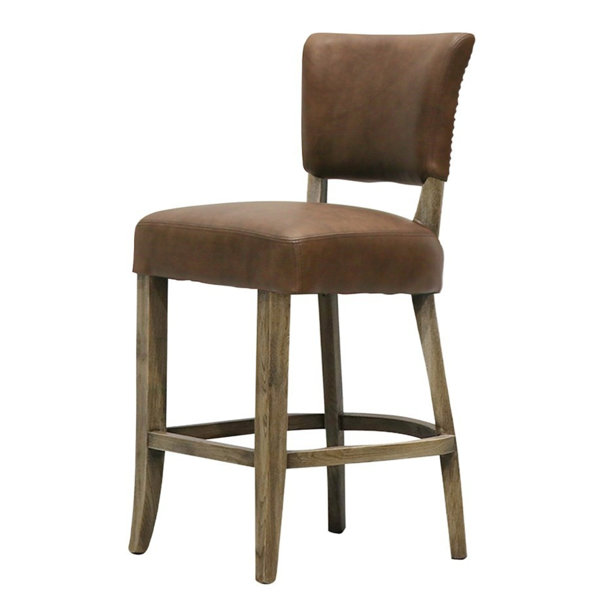 CRANE LEATHER BARSTOOL | BROWN