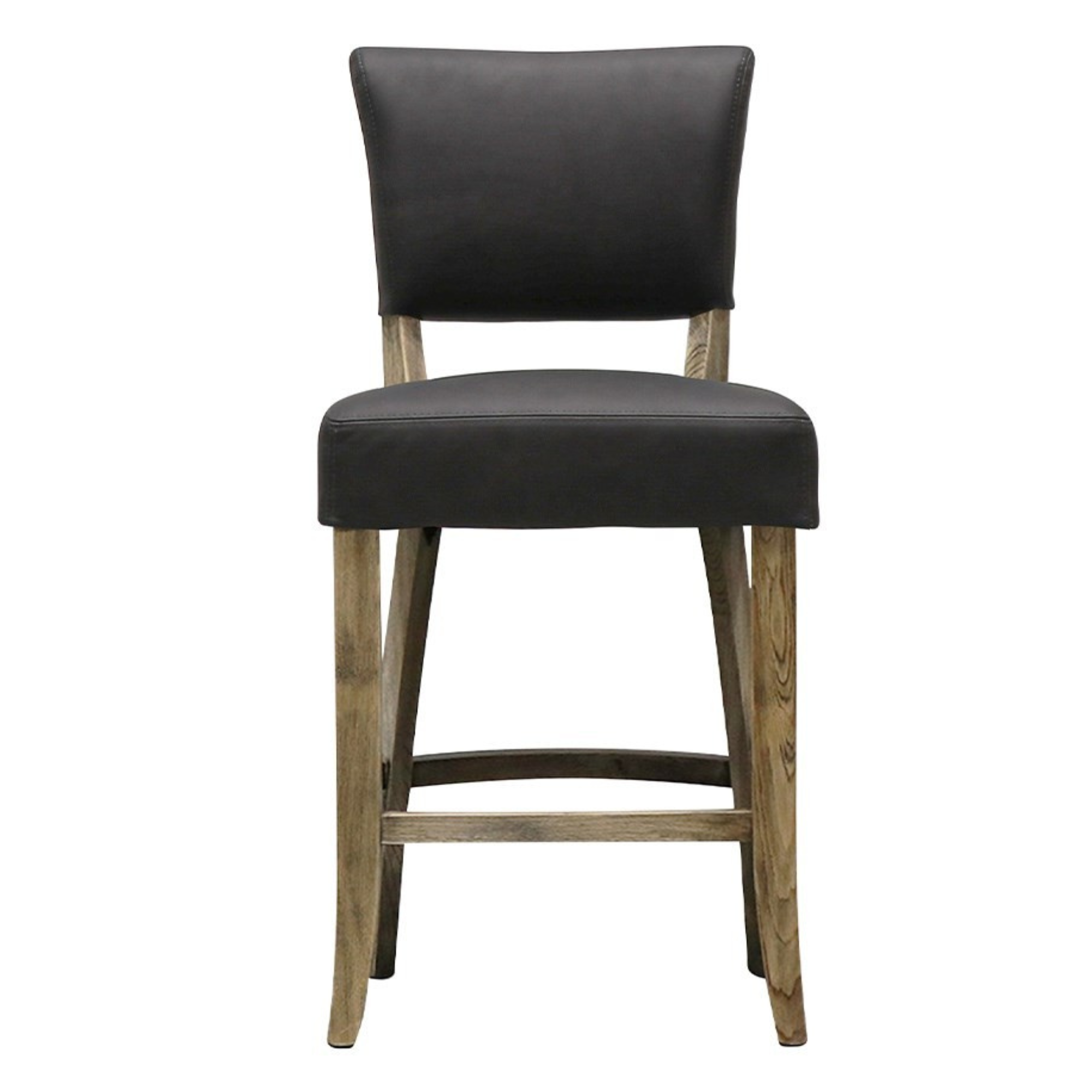 CRANE LEATHER BARSTOOL | BLACK