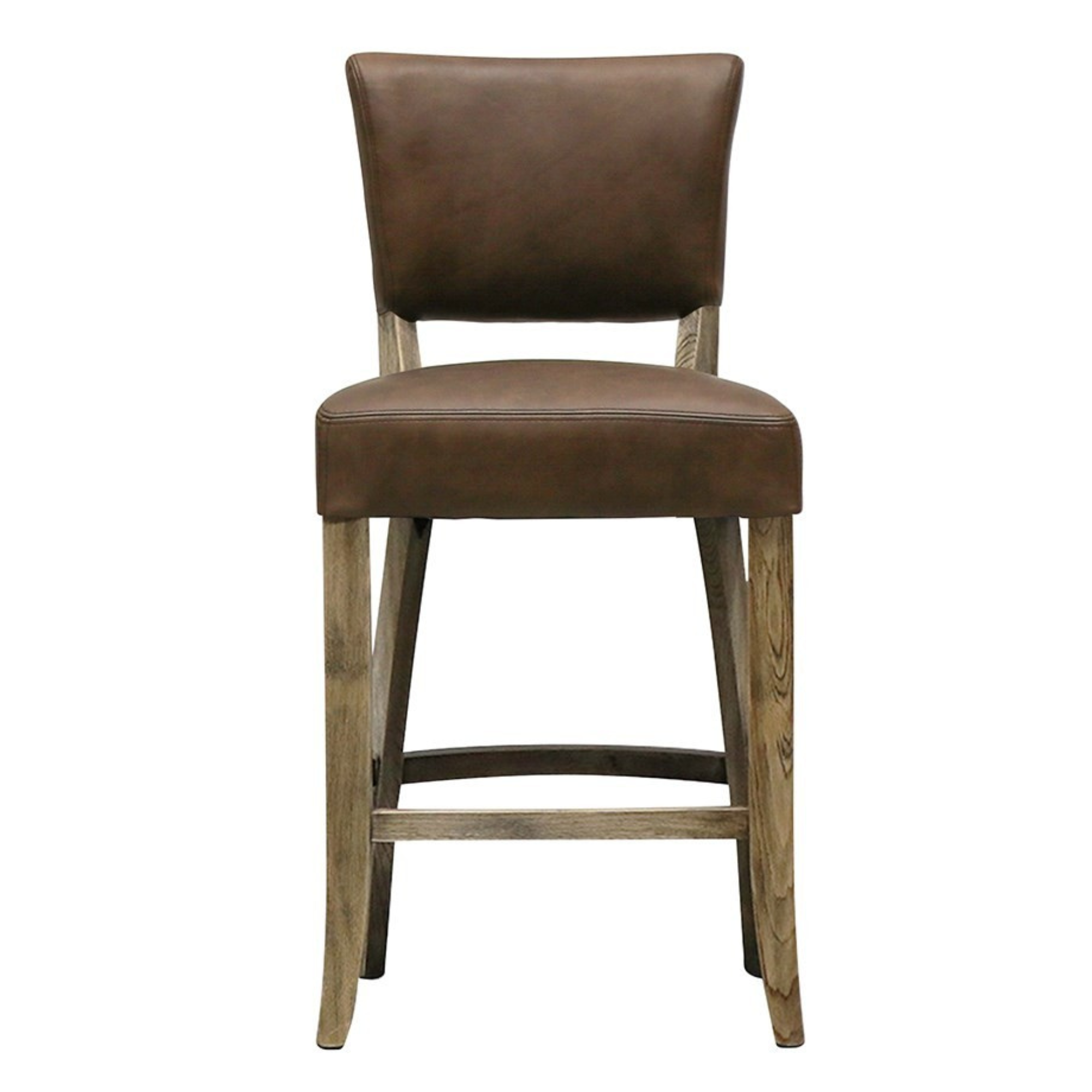 CRANE LEATHER BARSTOOL | BROWN