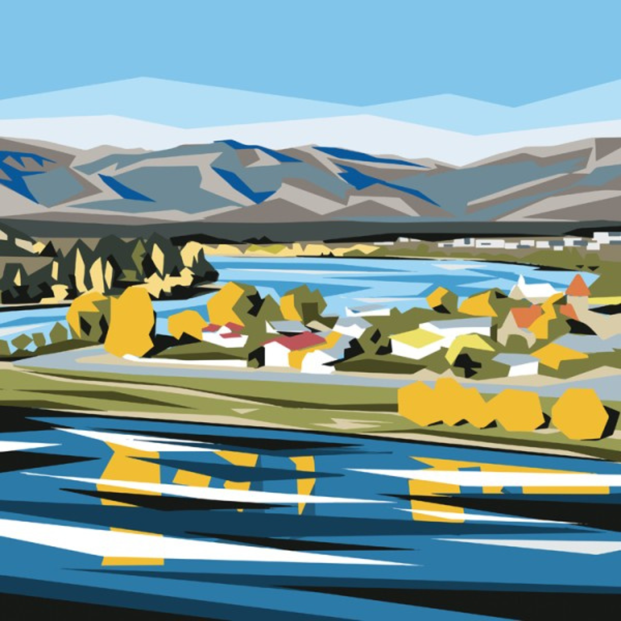 CROMWELL TOWN | CANVAS STRETCHED READY TO HANG | IRA MITCHELL | NZ MADE