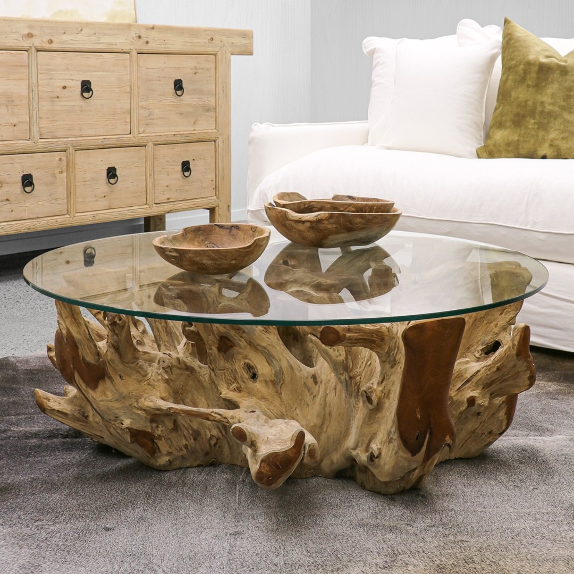 CRUSOE ROOT ROUND COFFEE TABLE