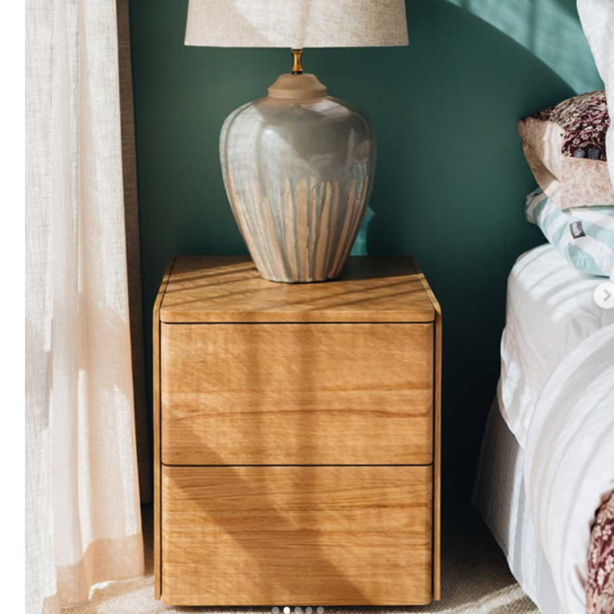 Wood cube online nightstand