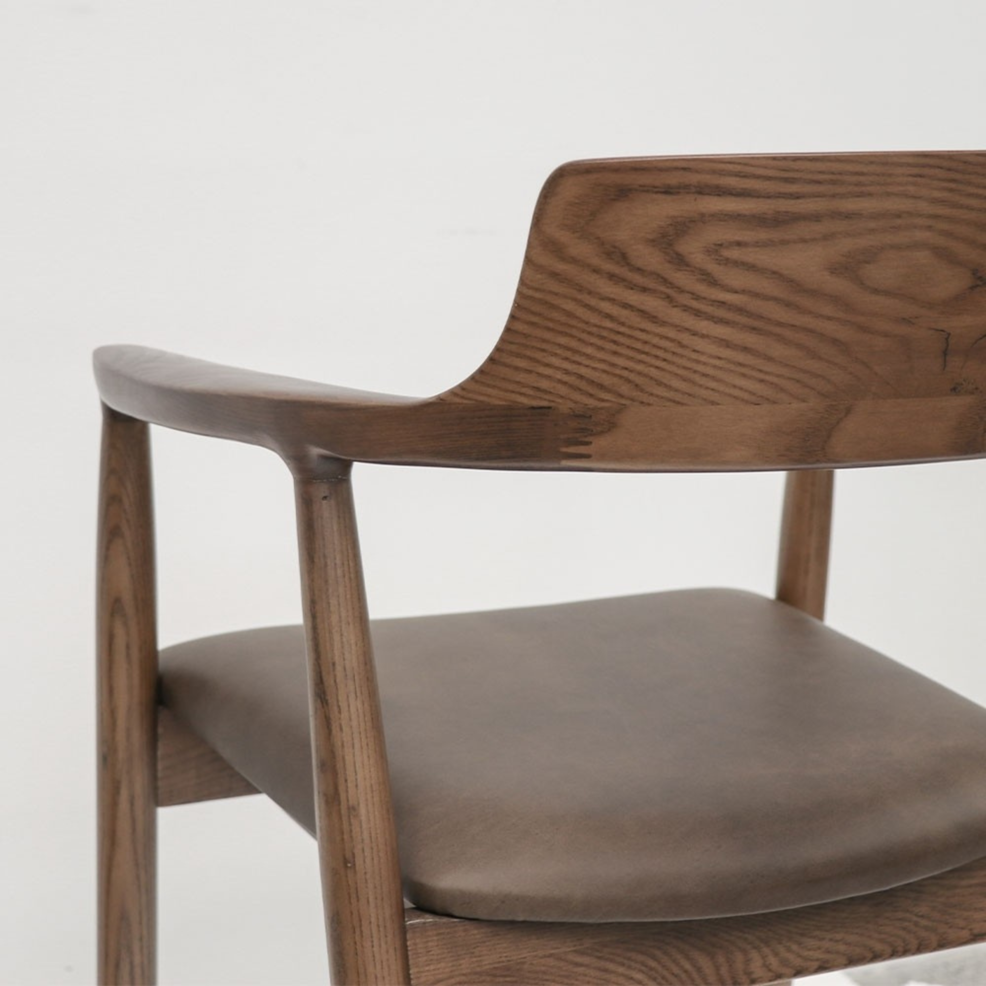 Ealing Dining Chair | Brown Frame - Brown Leather