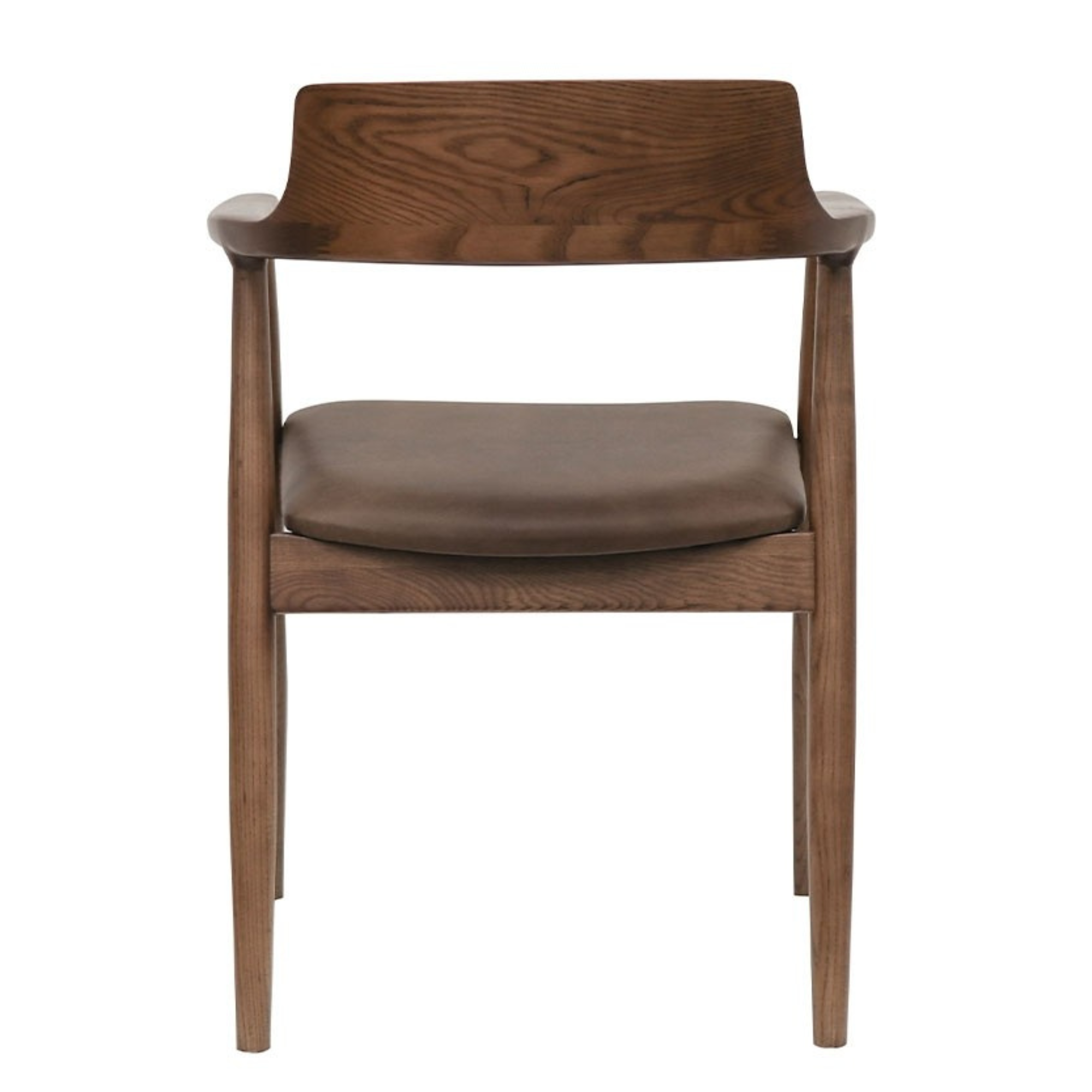 Ealing Dining Chair | Brown Frame - Brown Leather