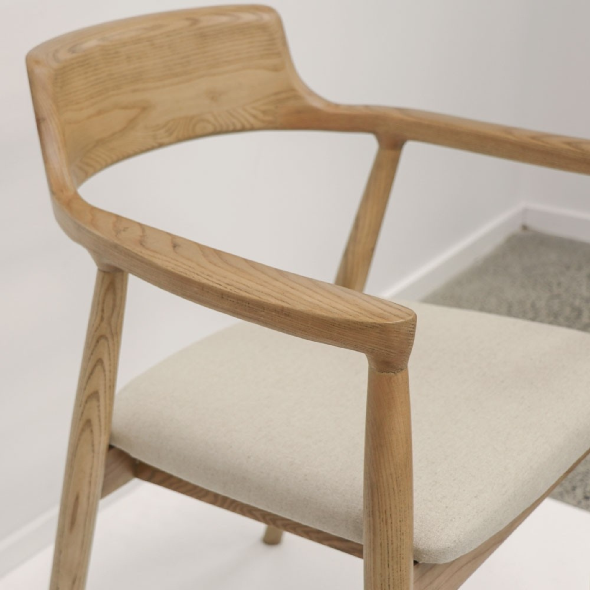 Ealing Dining Chair | Natural Frame - Linen Seat
