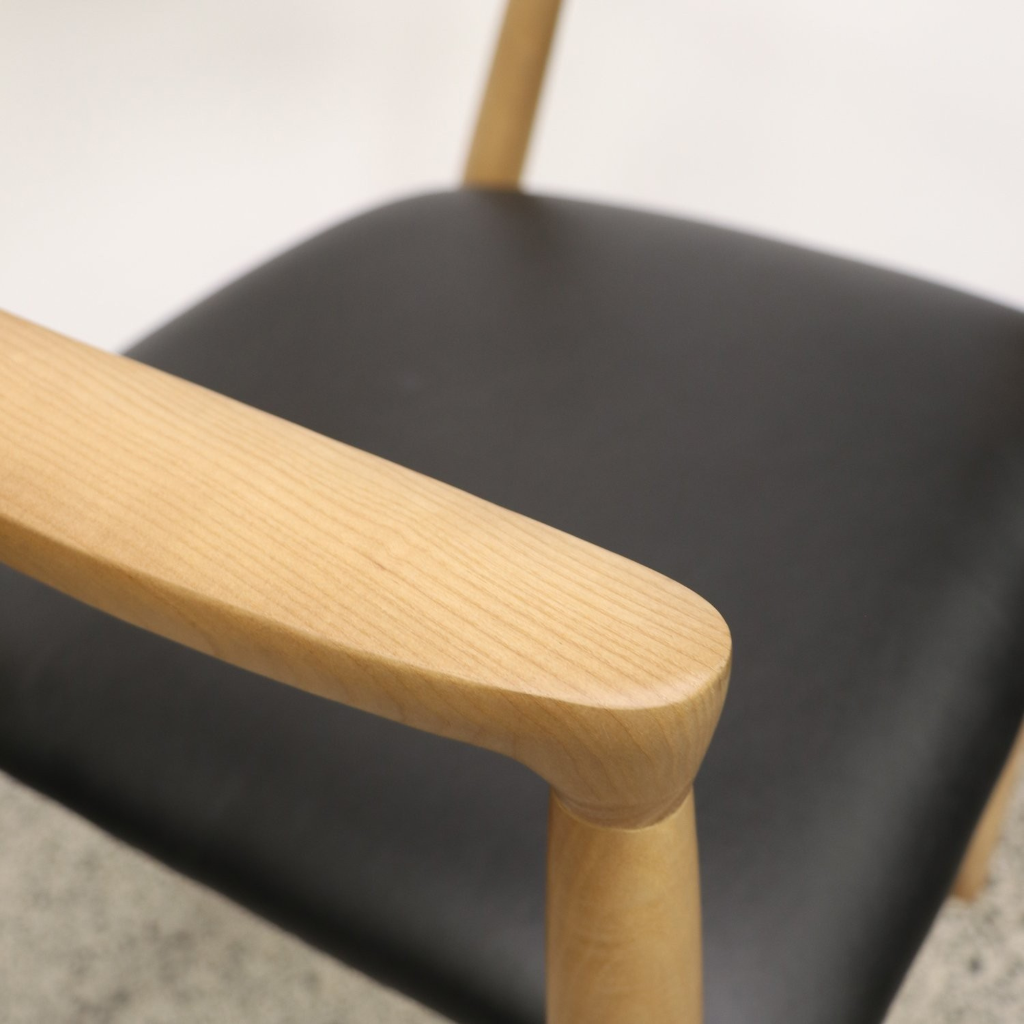 Ealing Dining Chair | Natural Frame - Black Leather