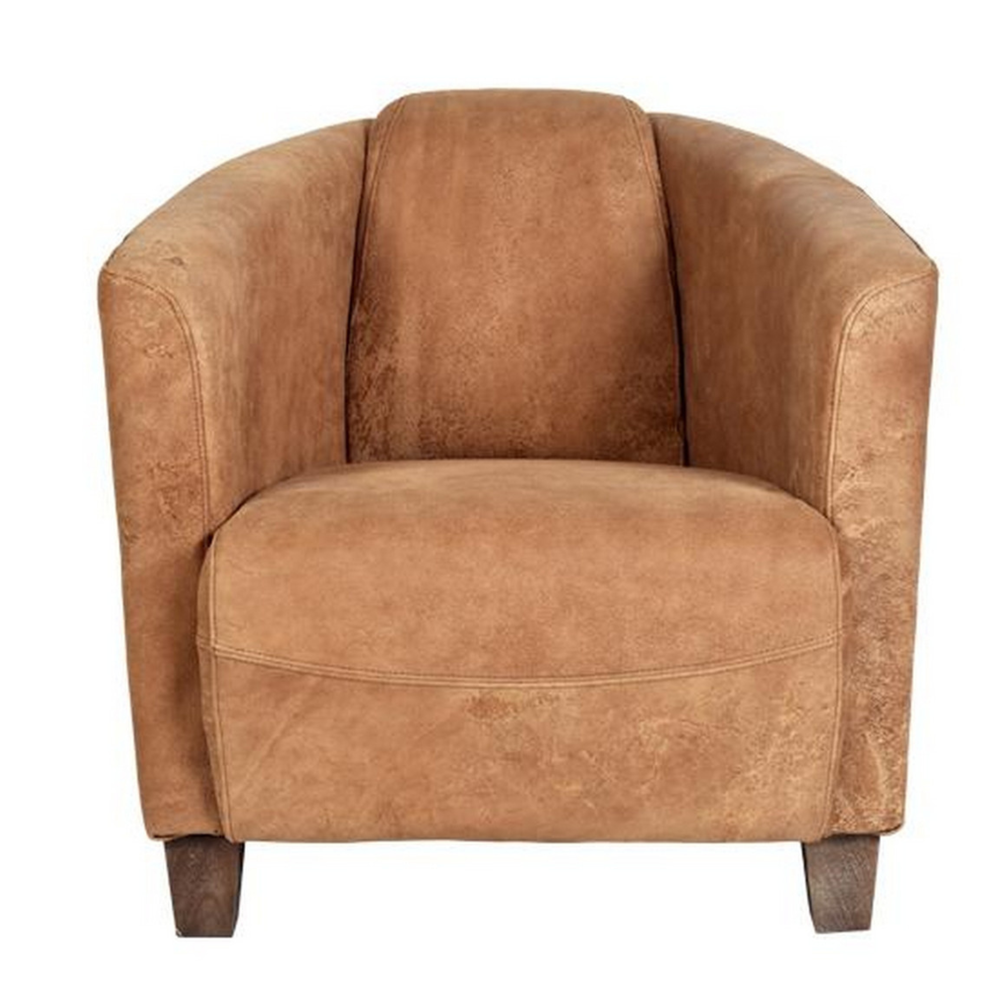 VANGUARD DESTROYED CAMEL LEATHER TUB CHAIR