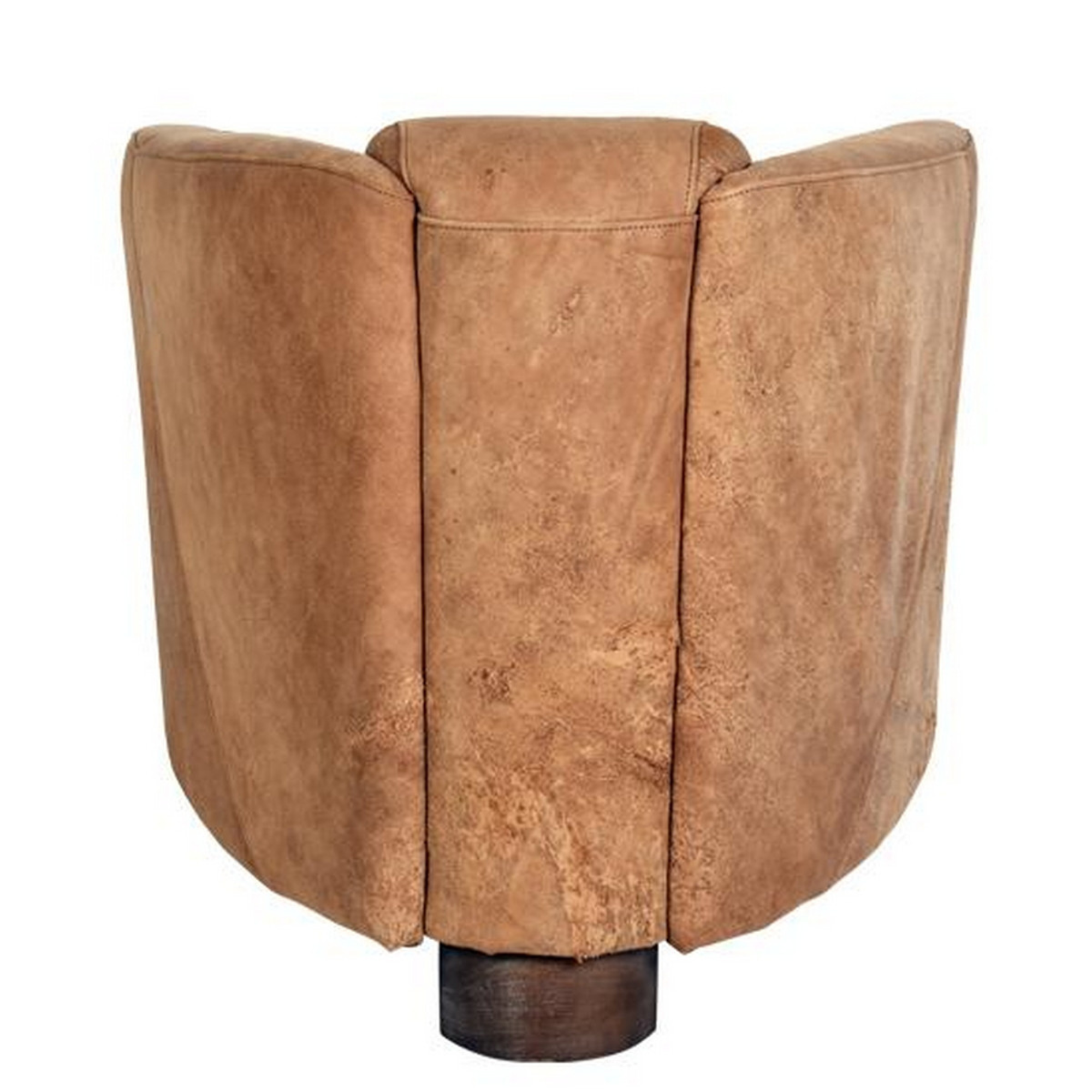 VANGUARD DESTROYED CAMEL LEATHER TUB CHAIR