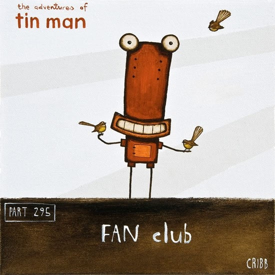 TIN MAN 'FAN CLUB' | BOX FRAME READY TO HANG | TONY CRIBB | NZ MADE