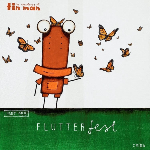 TIN MAN 'FLUTTERFEST' | BOX FRAME READY TO HANG | NZ MADE