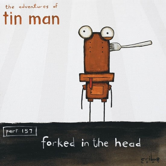 TIN MAN 'FORKED IN THE HEAD' | BOX FRAMED READY TO HANG | NZ MADE