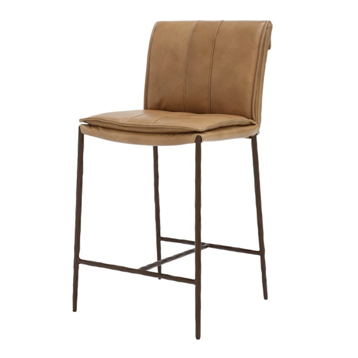 Foundry Bar Stool - Nutmeg Leather | 2 Seat Heights