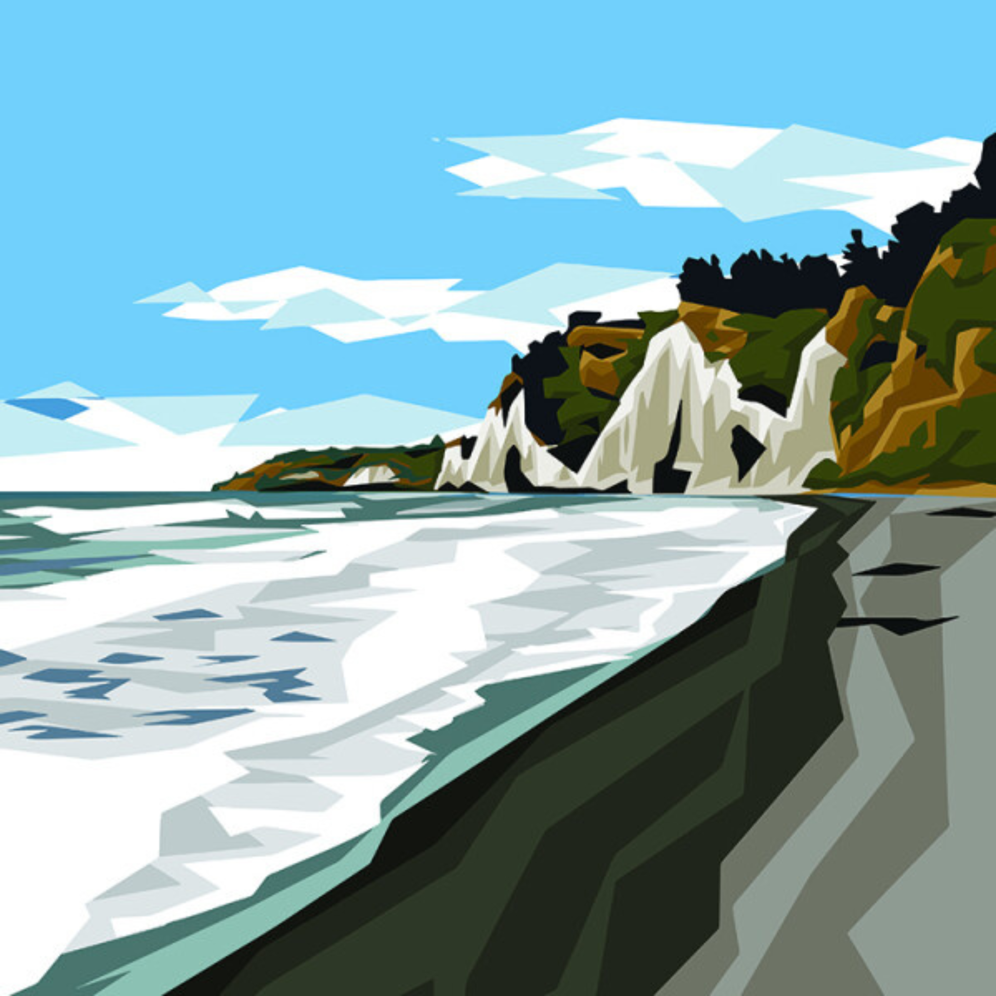 GORE BAY | CANVAS STRETCHED READY TO HANG | IRA MITCHELL | NZ MADE