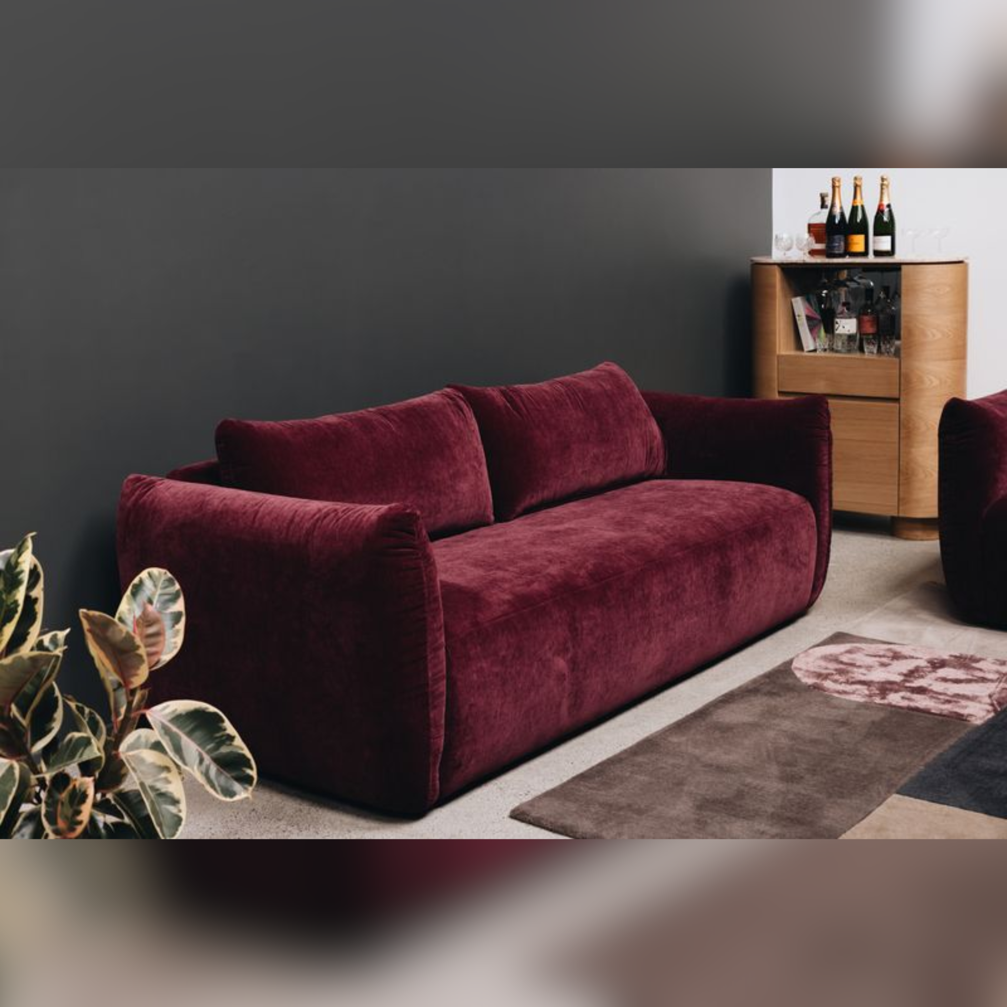GRACE 3 SEATER SOFA | CLARET