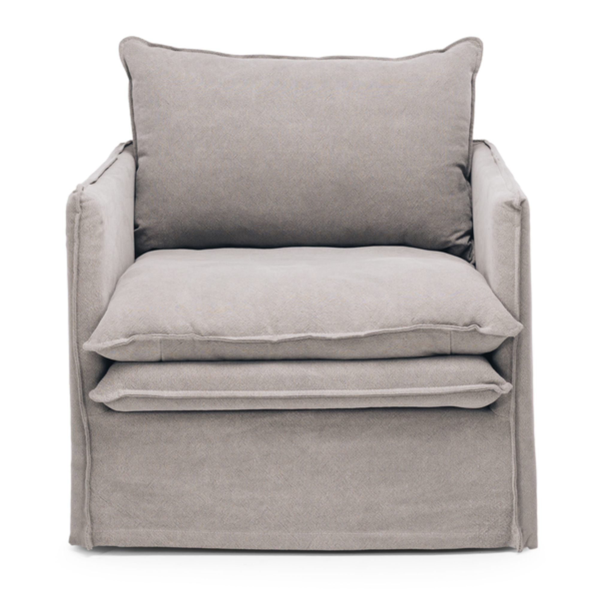 HAMILTON SLIP-COVER ARMCHAIR | CEMENT