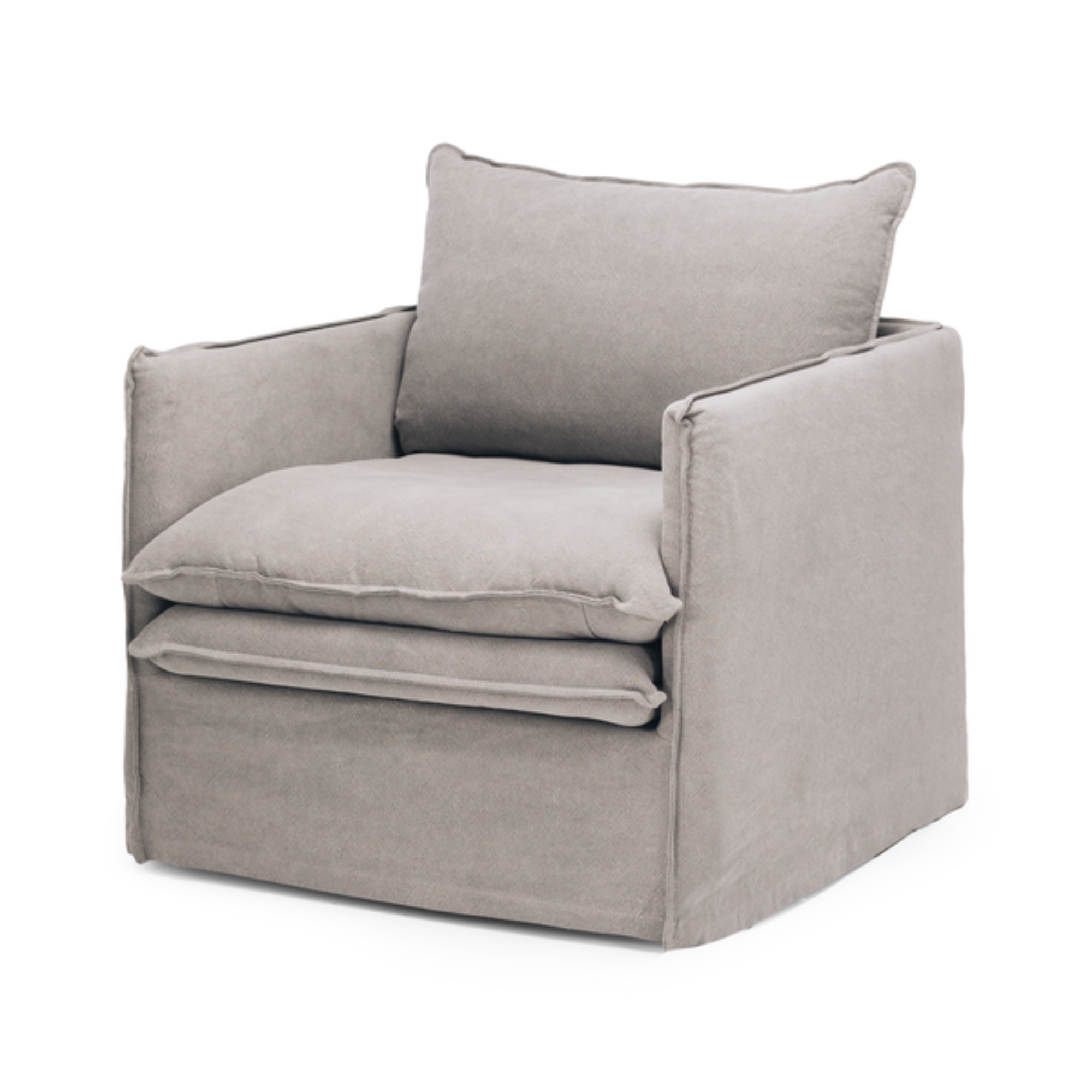 HAMILTON SLIP-COVER ARMCHAIR | CEMENT
