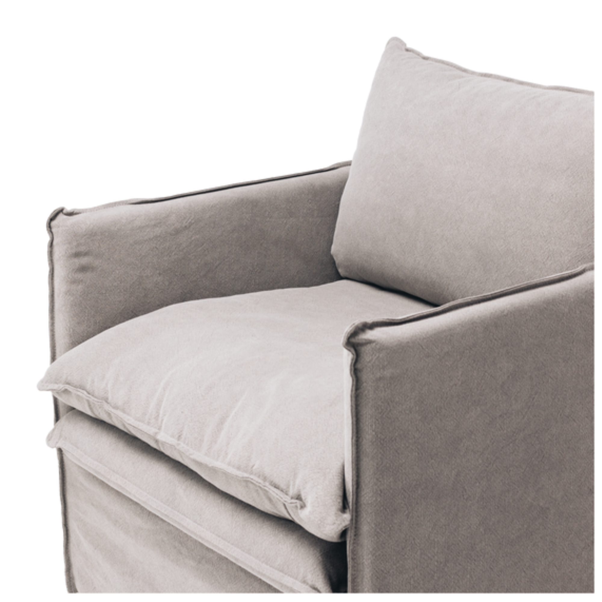 HAMILTON SLIP-COVER ARMCHAIR | CEMENT
