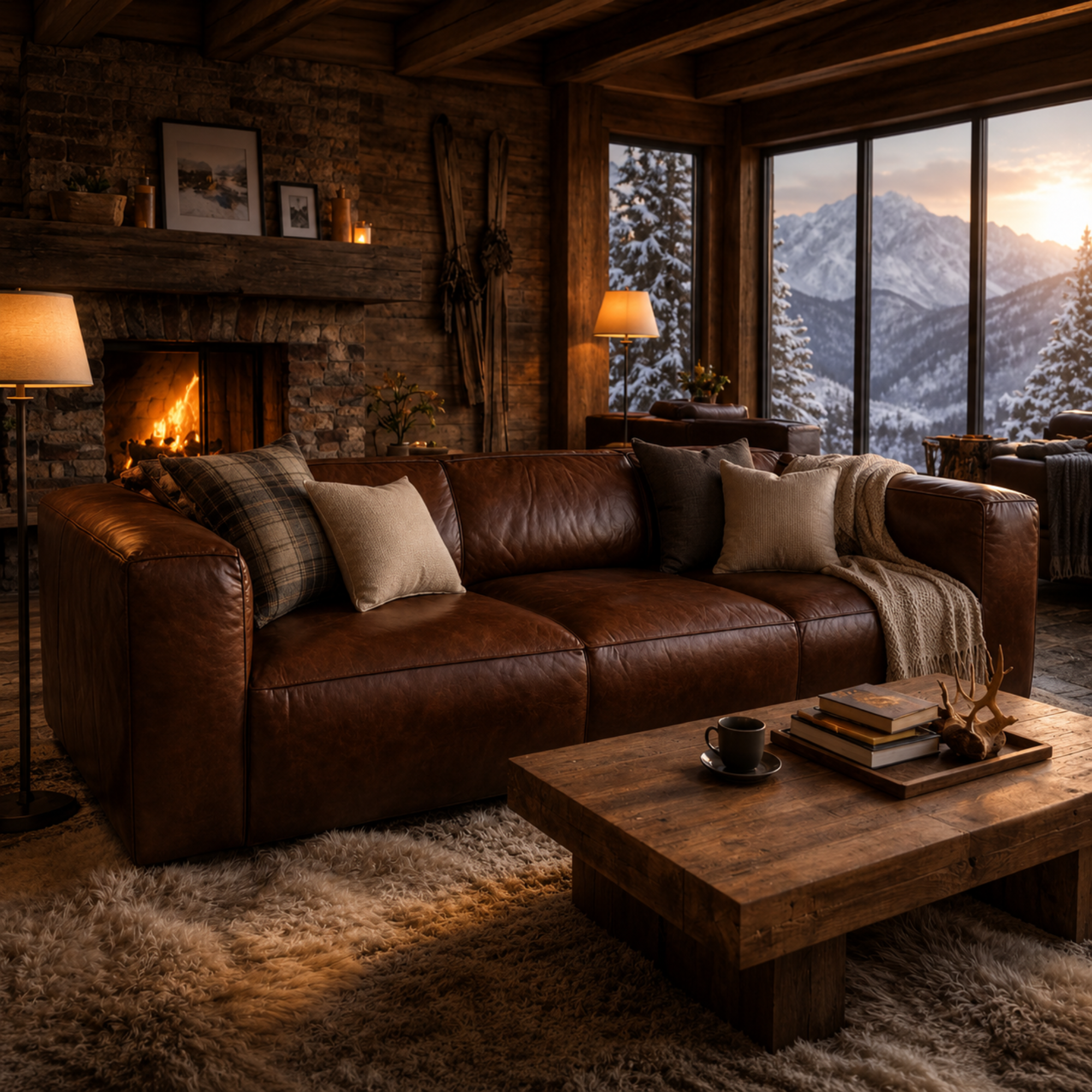 Hampshire Leather 3 Seater Sofa | Vintage Cigar Brown