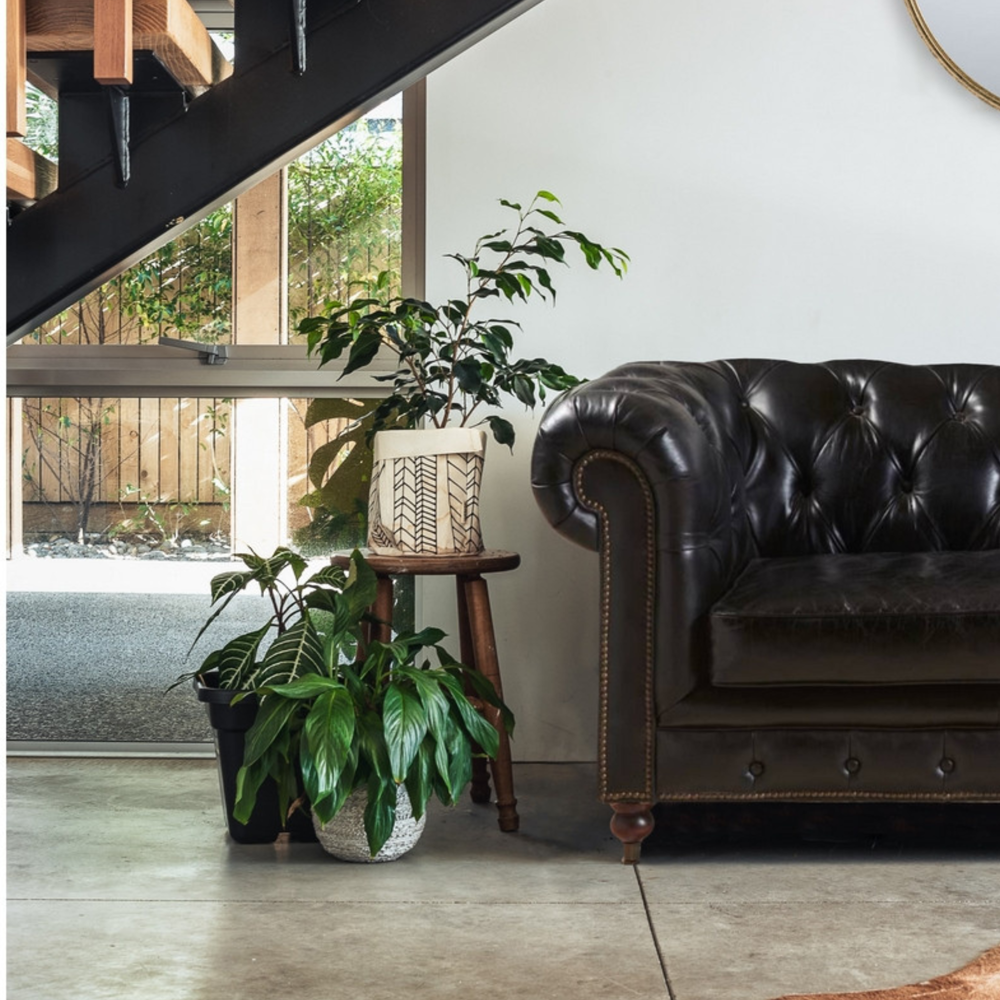 HAMPTON LEATHER 3 SEATER SOFA | BLACK