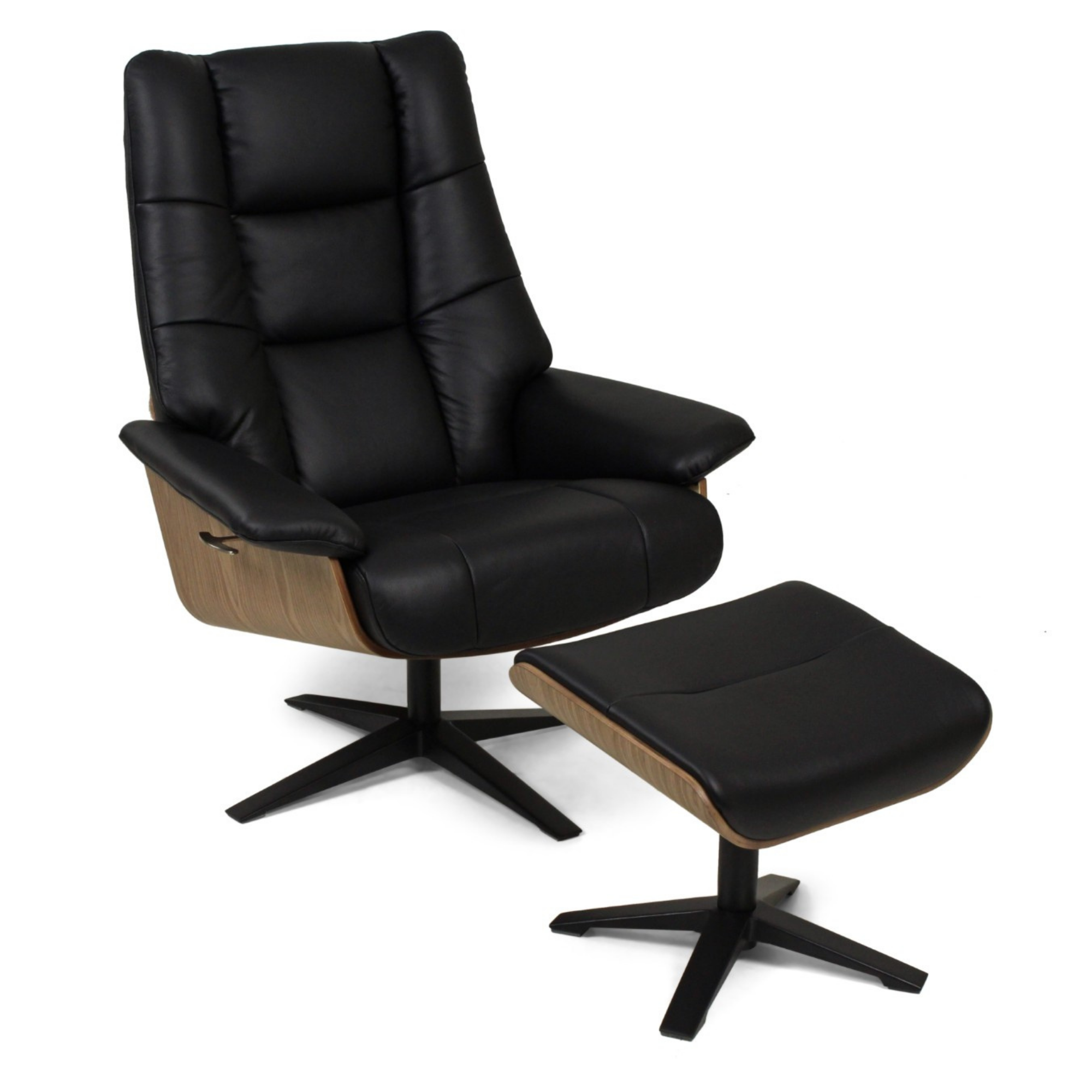 HAMPTON LEATHER RECLINER & FOOTSTOOL