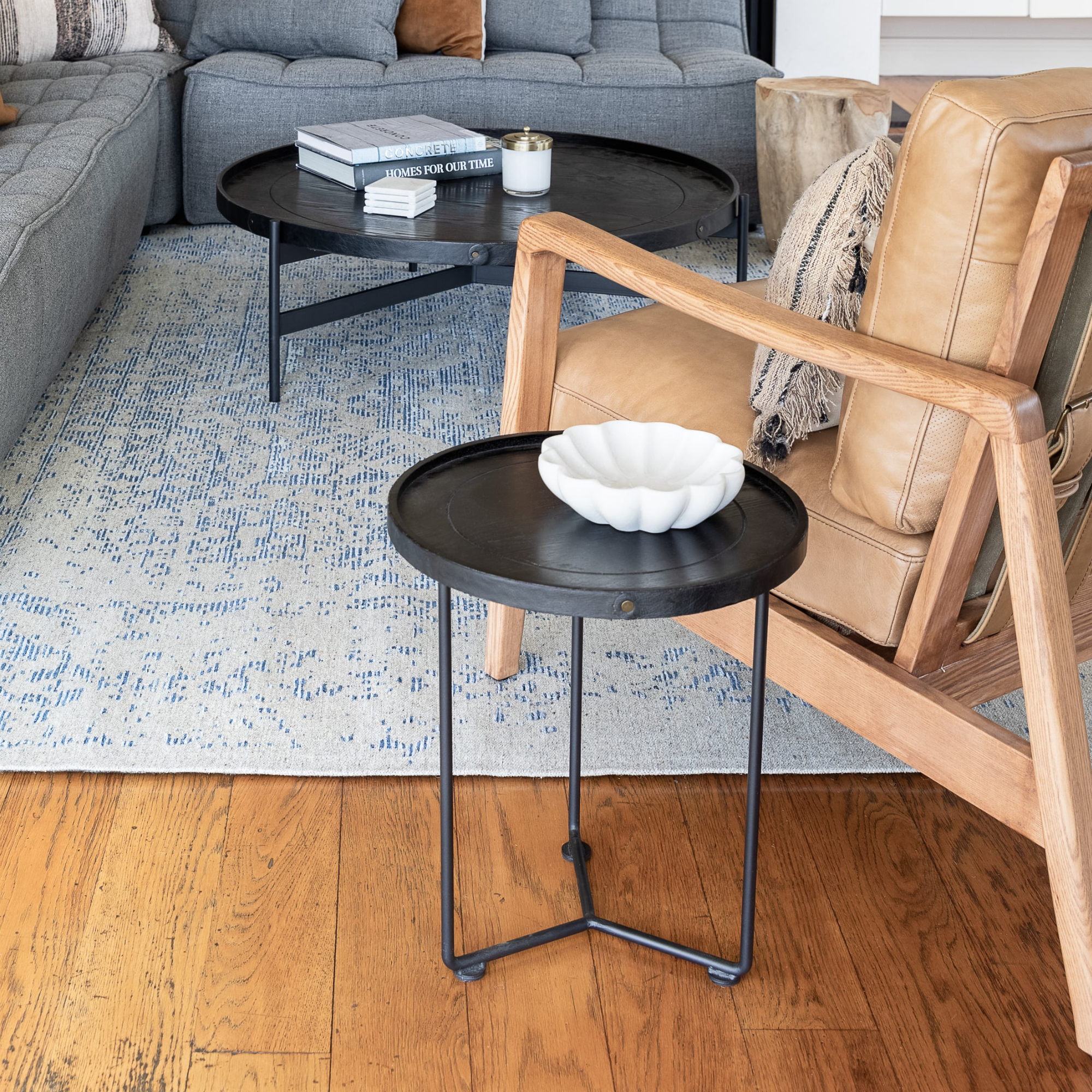 HAYWOOD ROUND SIDE TABLE | BLACK ASH