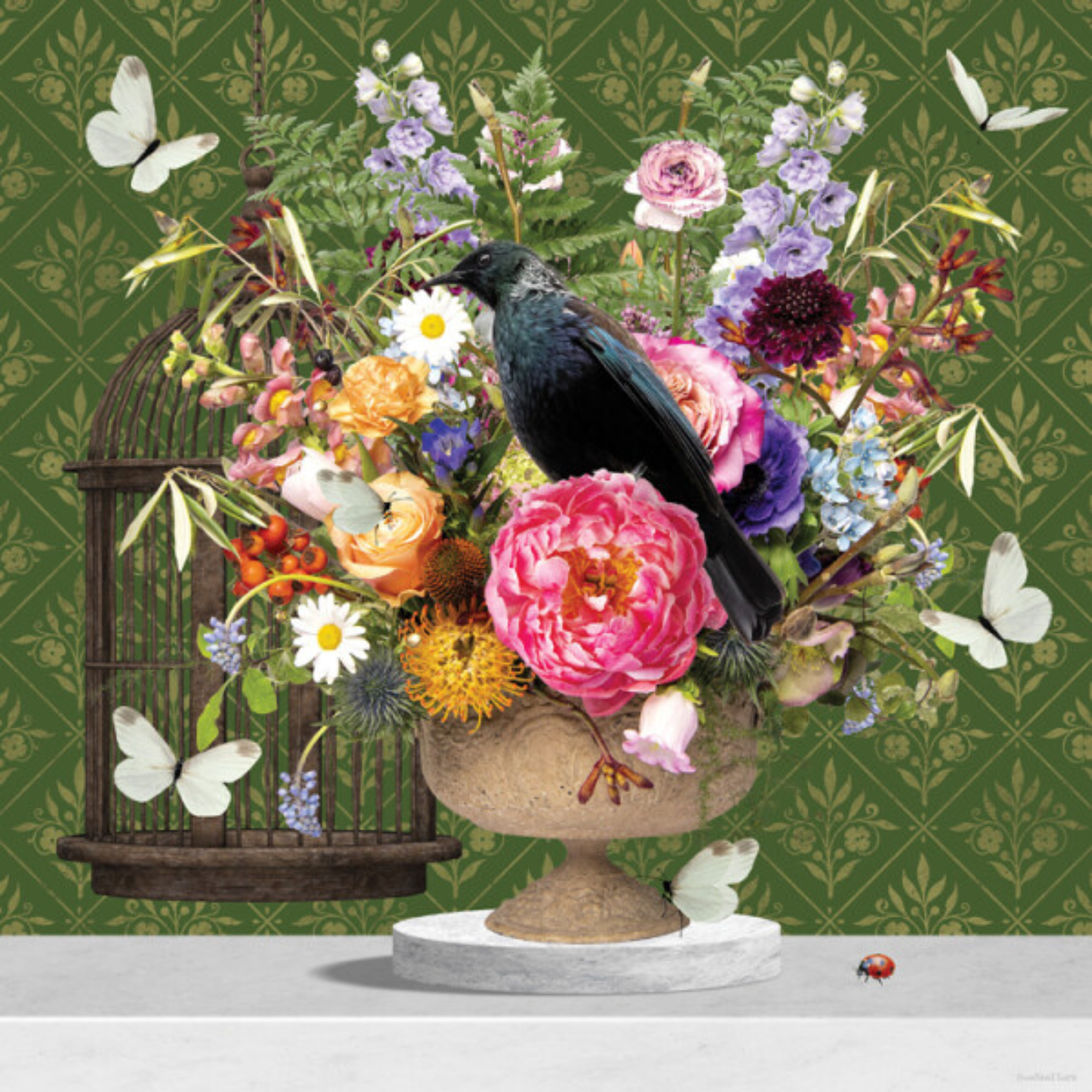 HEY TUI TUI | CANVAS STRETCHED READY TO HANG | SUE SKELLERN | NZ MADE