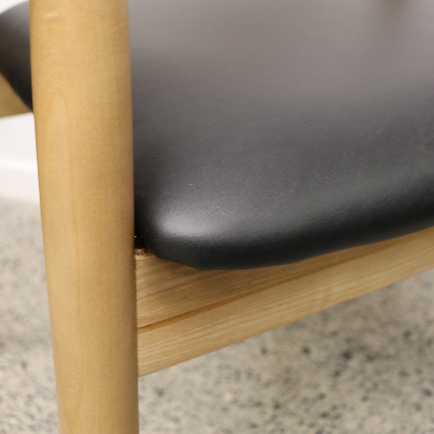 Ealing Dining Chair | Natural Frame - Black Leather