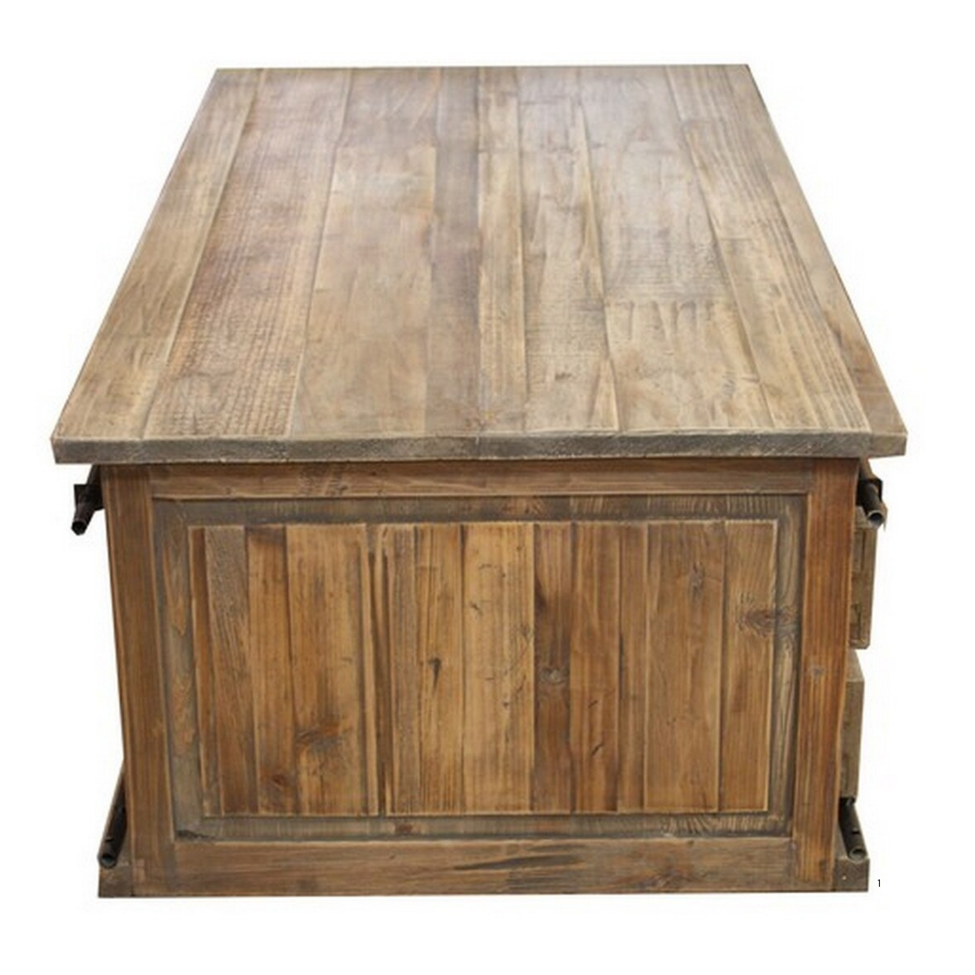 INDUSTRIAL FARMHOUSE COFFEE TABLE W / SLIDING DOOR