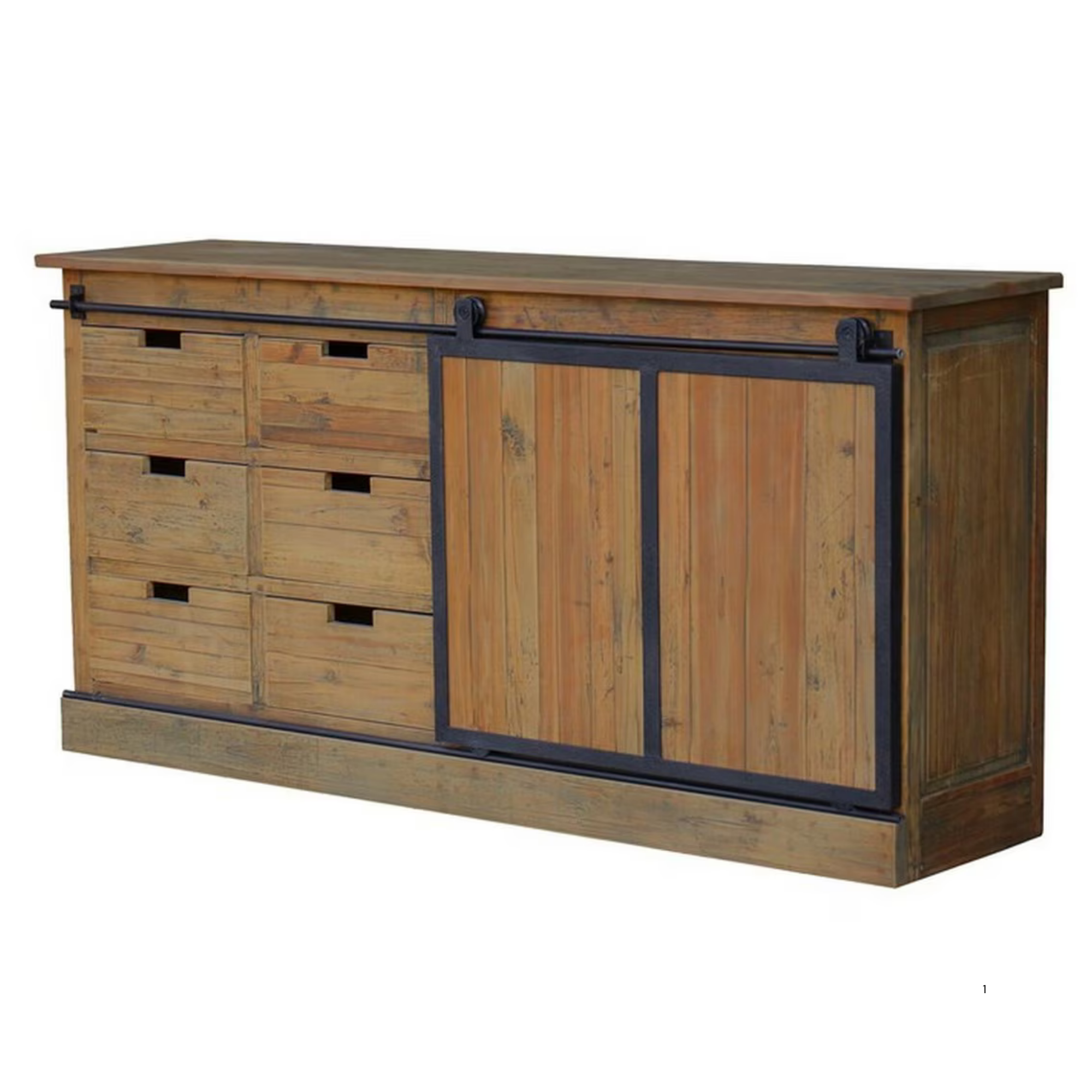 INDUSTRIAL FARMHOUSE BUFFET W / SLIDING DOOR