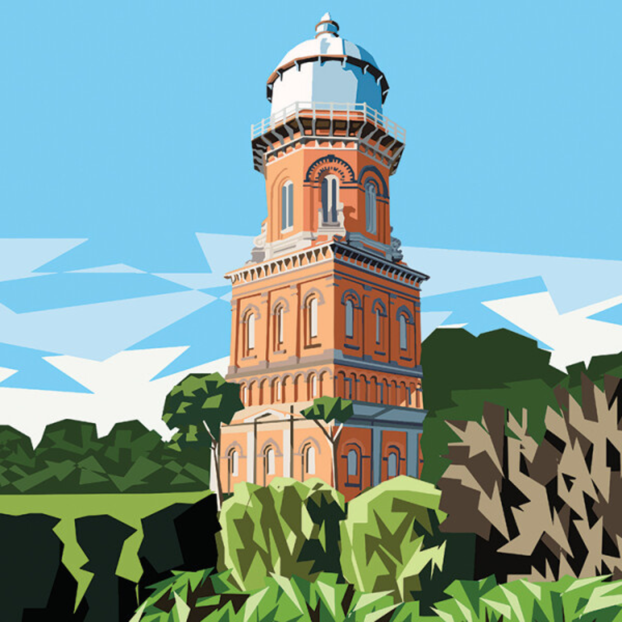 INVERCARGILL TOWER | CANVAS STRETCHED READY TO HANG | IRA MITCHELL | NZ MADE