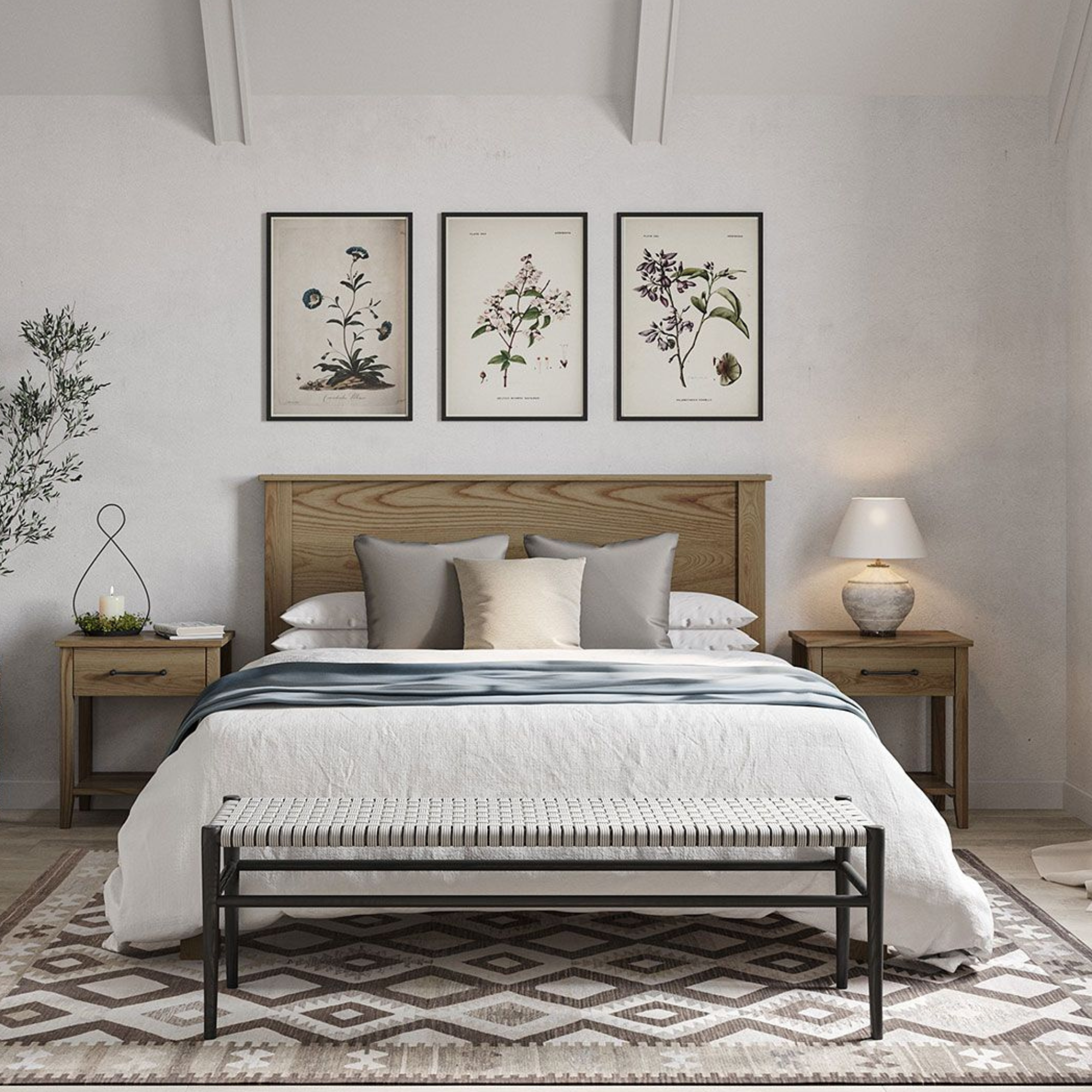 Ivydale Ash Panelled Low-Foot Slat Bed | NZ Made