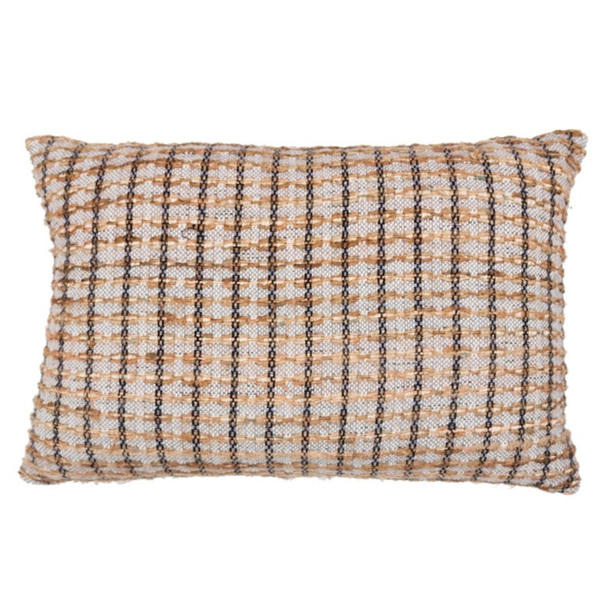 JUDE RECTANGLE CUSHION - BLACK / NATURAL