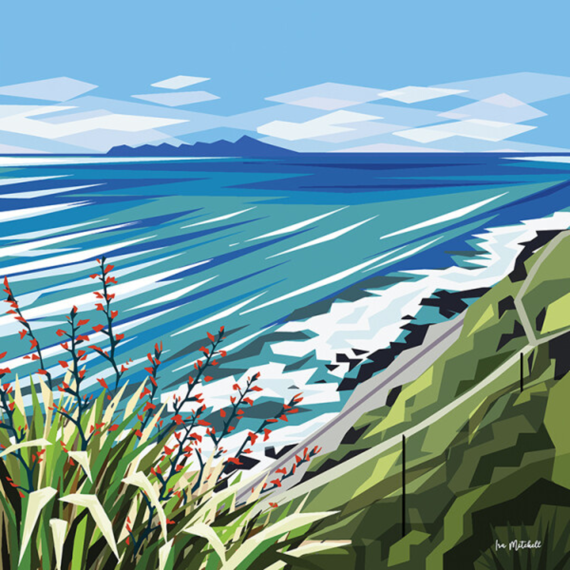 KAPITI COAST | CANVAS STRETCHED READY TO HANG | IRA MITCHELL | NZ MADE