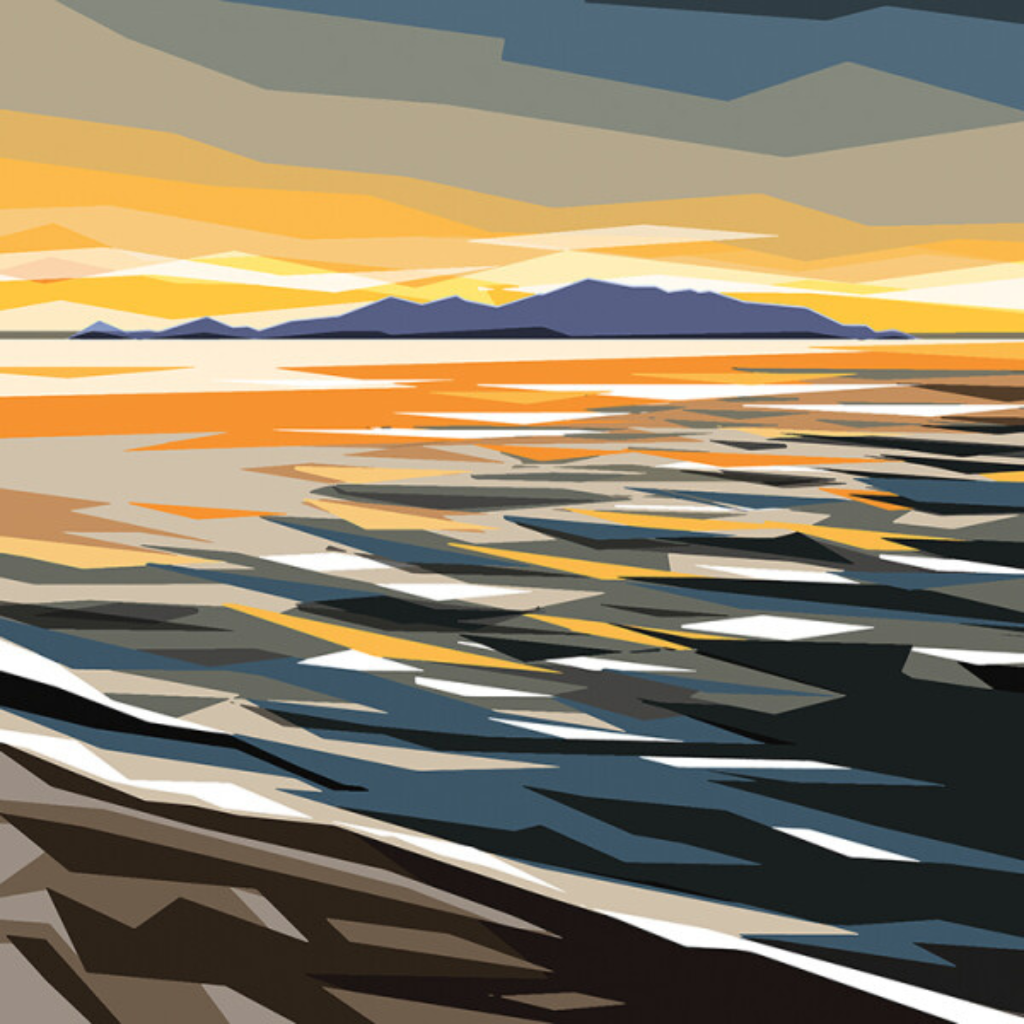 KAPITI ISLAND SUNSET | CANVAS STRETCHED READY TO HANG | IRA MITCHELL | NZ MADE