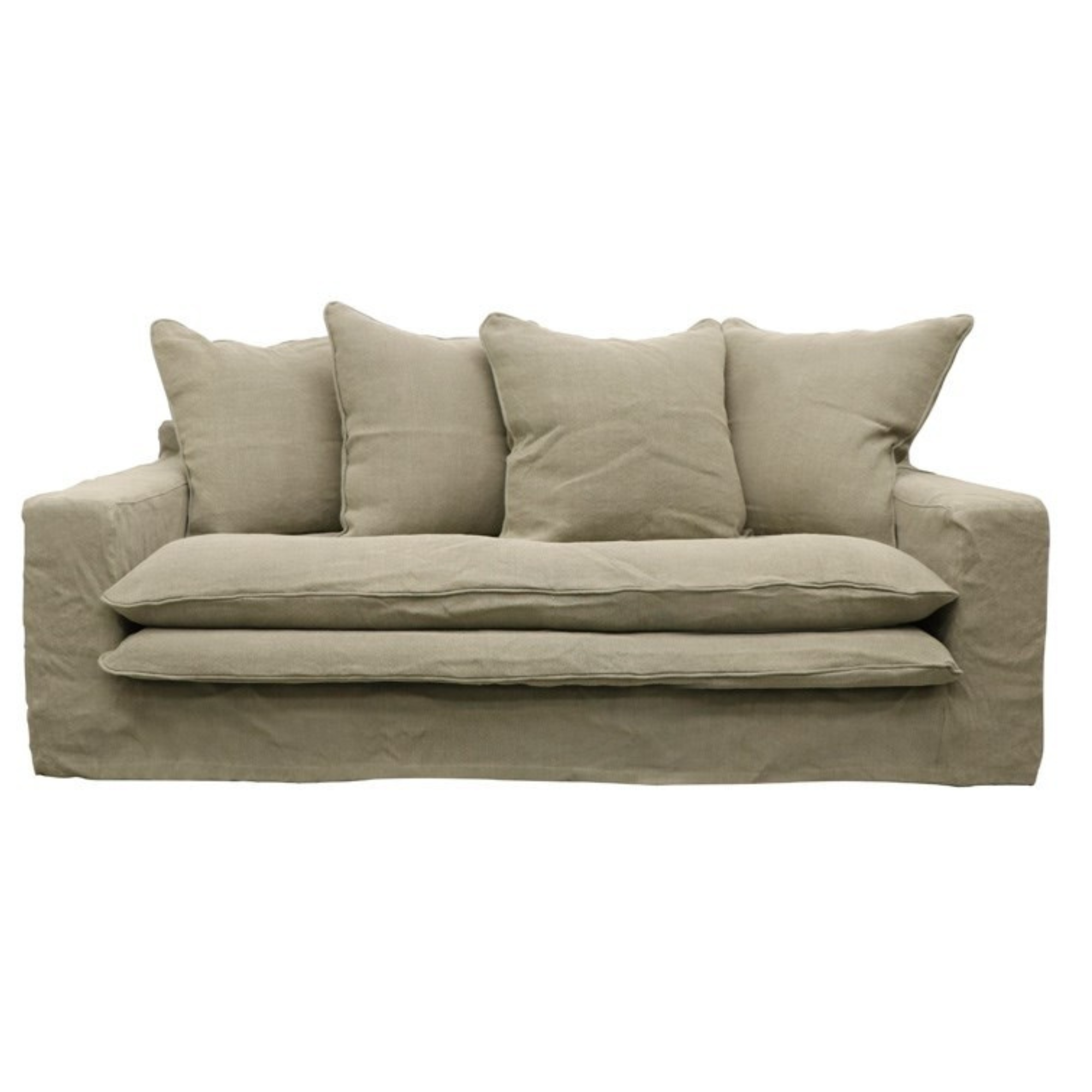 KEELY SLIPCOVER 2 SEATER SOFA | KHAKI