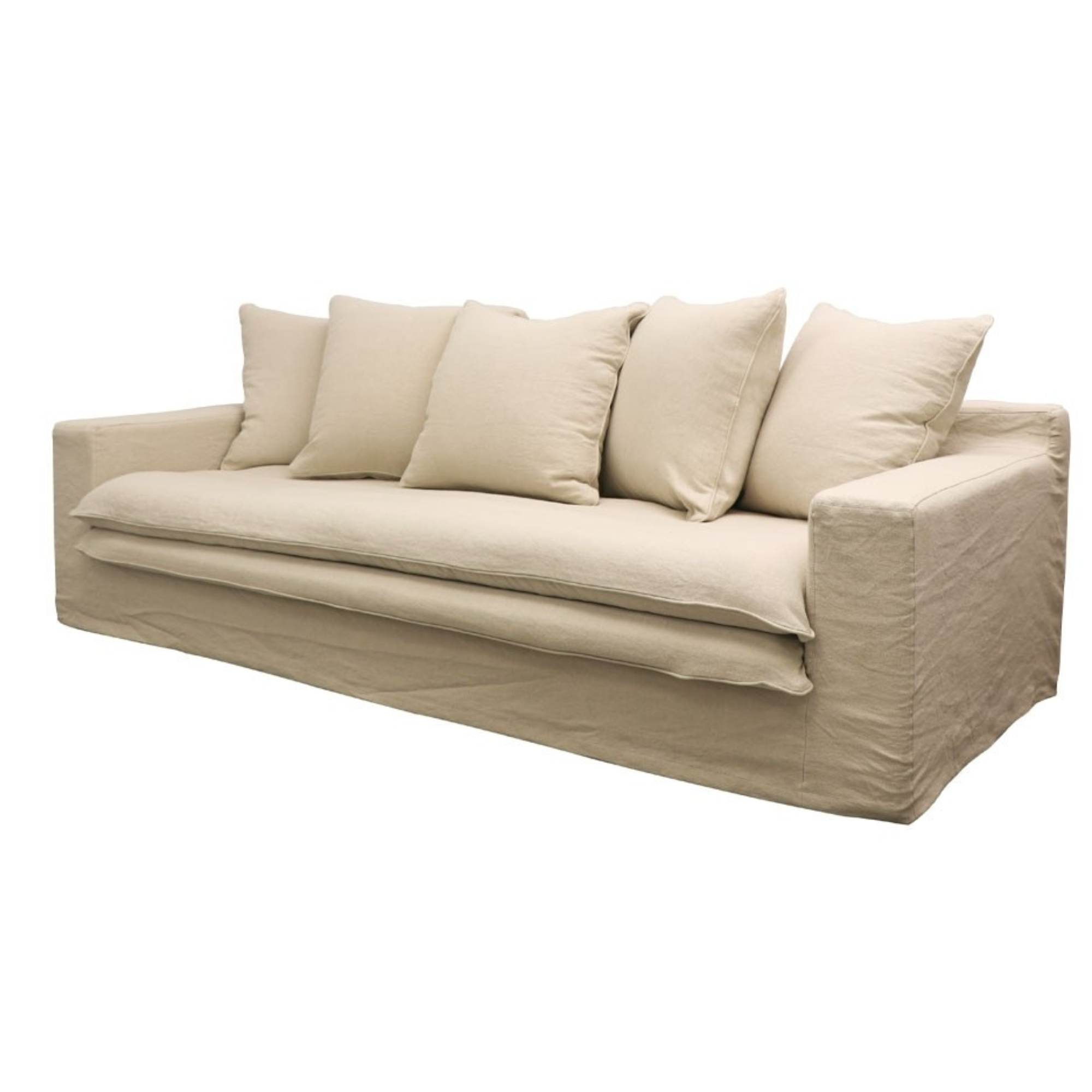 Keely Slipcover 3 Seater Sofa | Oatmeal