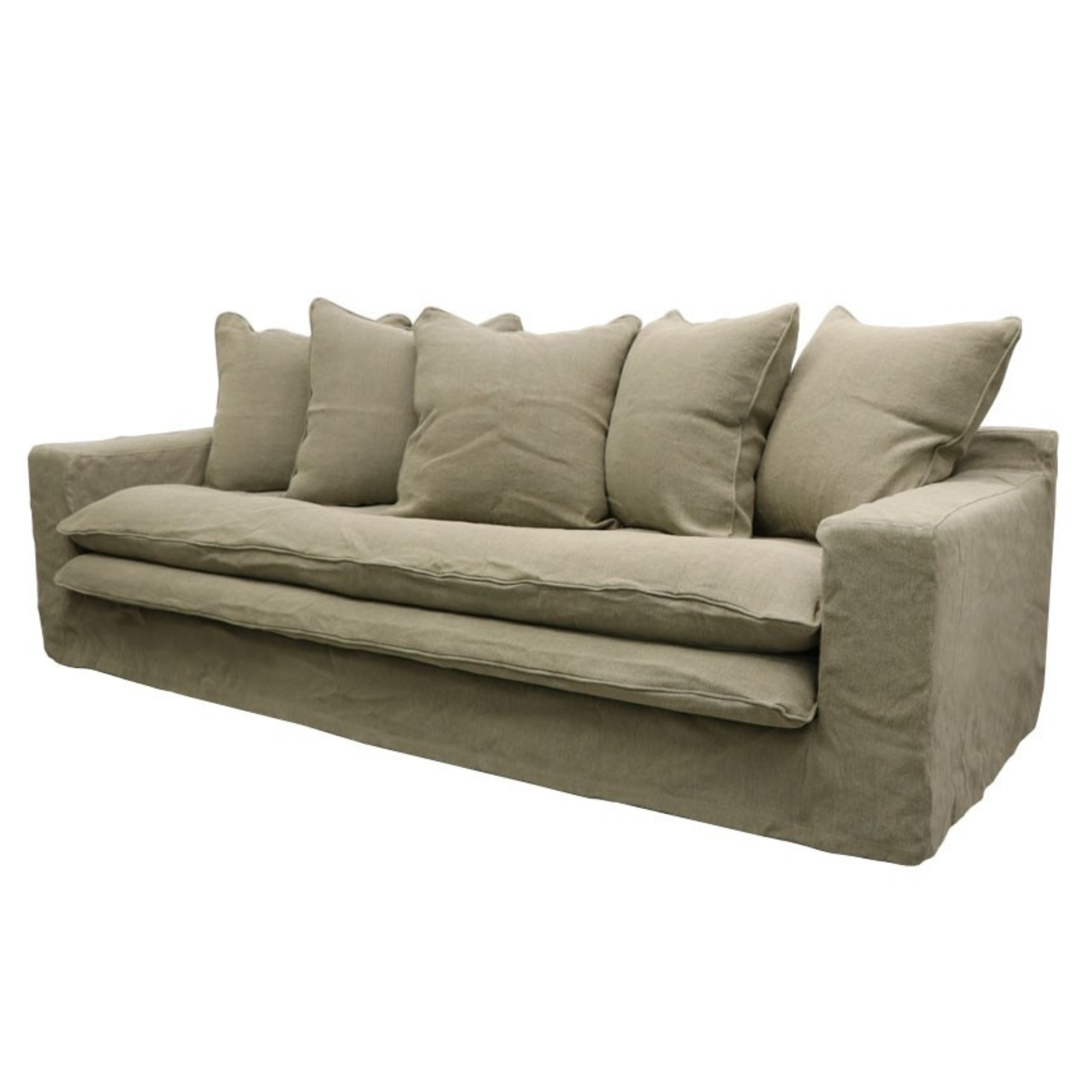 KEELY SLIPCOVER 3 SEATER SOFA | KHAKI