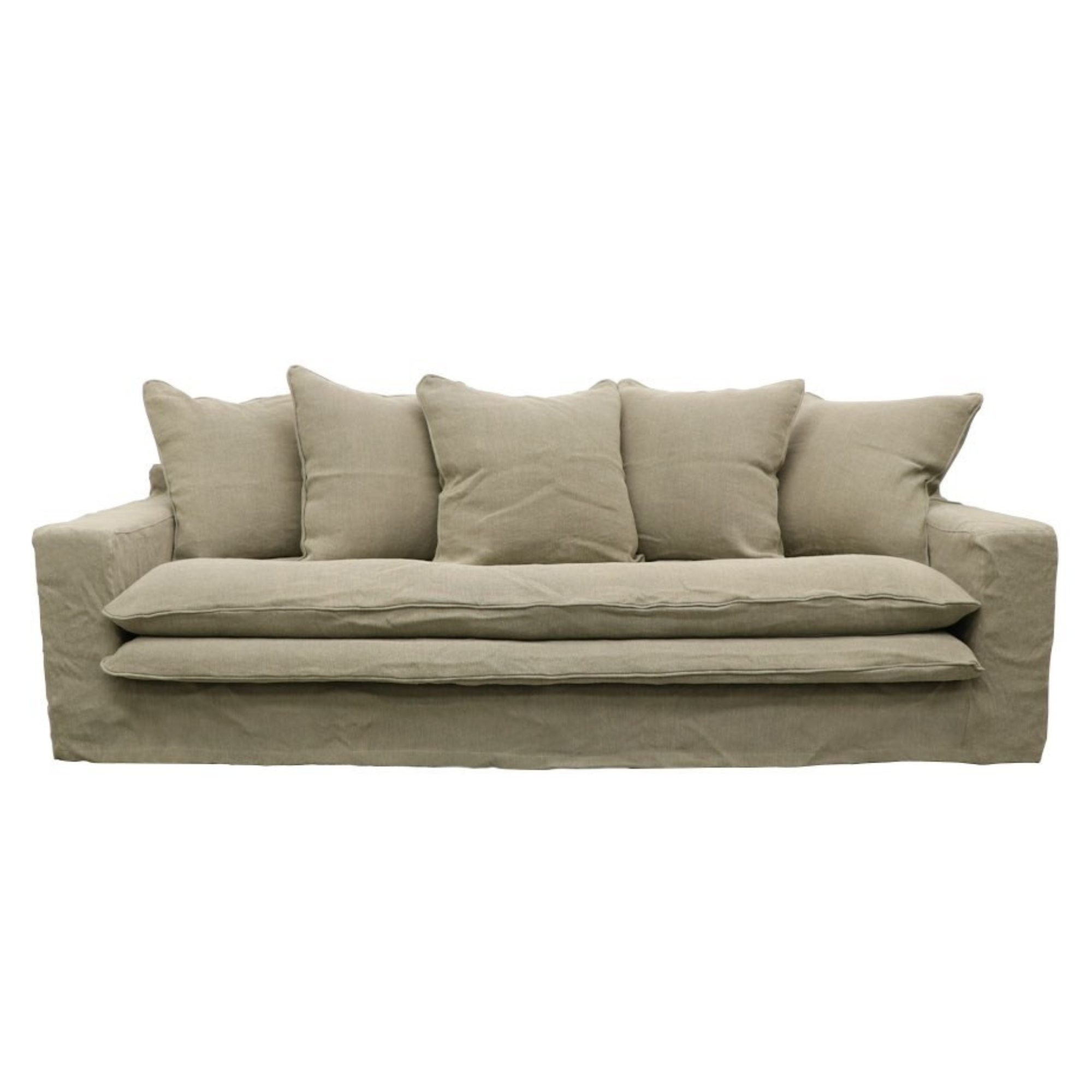 KEELY SLIPCOVER 3 SEATER SOFA | KHAKI