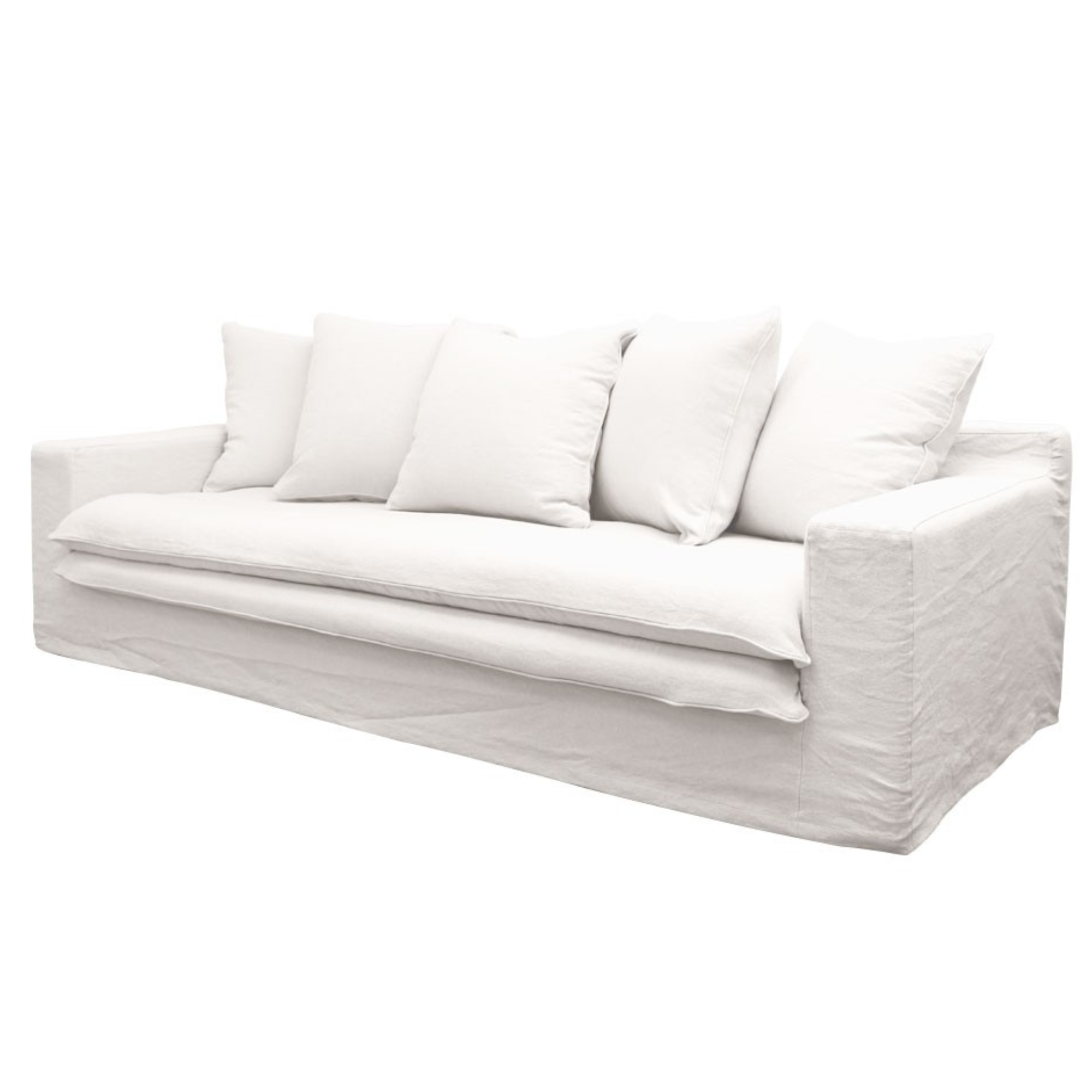 Keely Slipcover 3 Seater Sofa | White