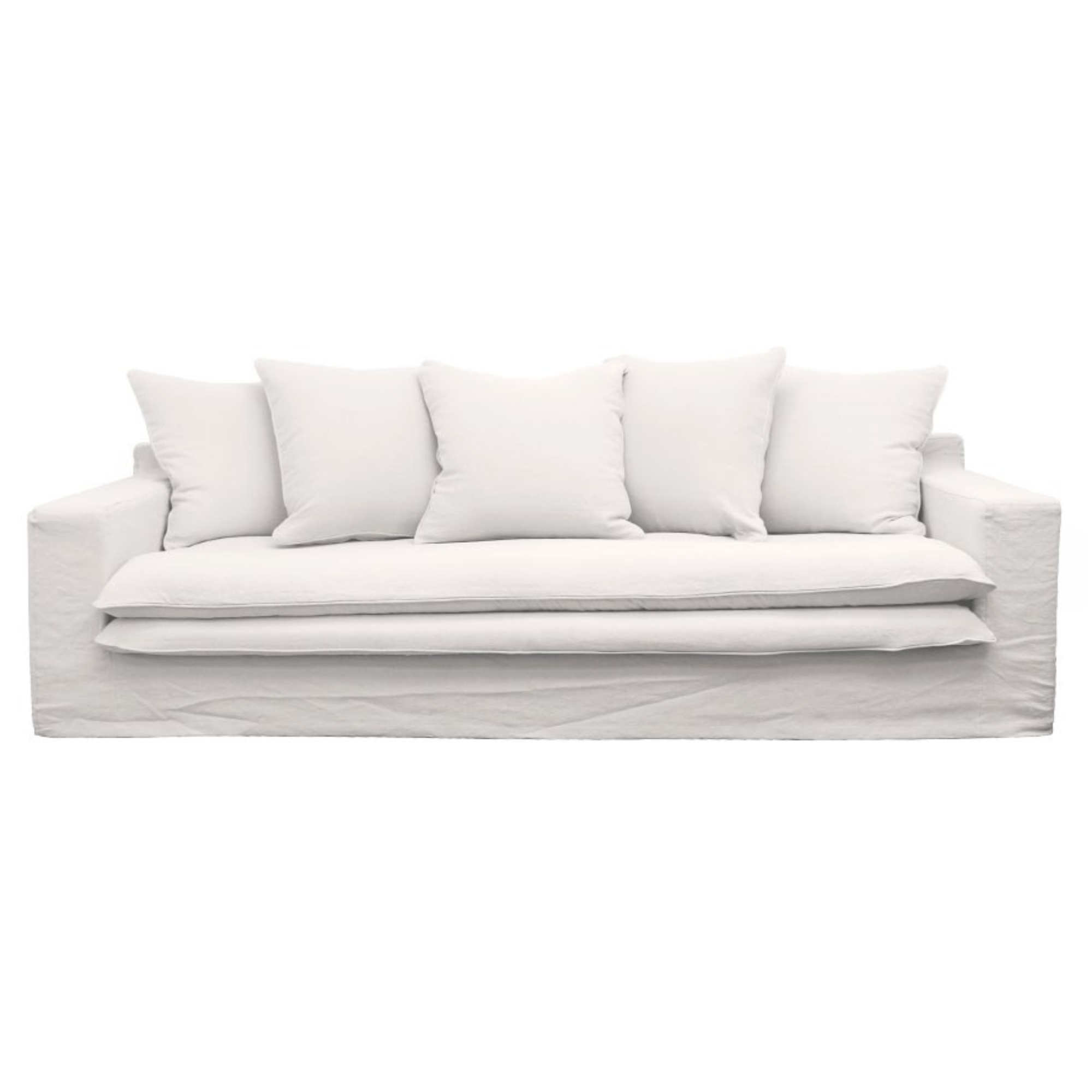 Keely Slipcover 3 Seater Sofa | White