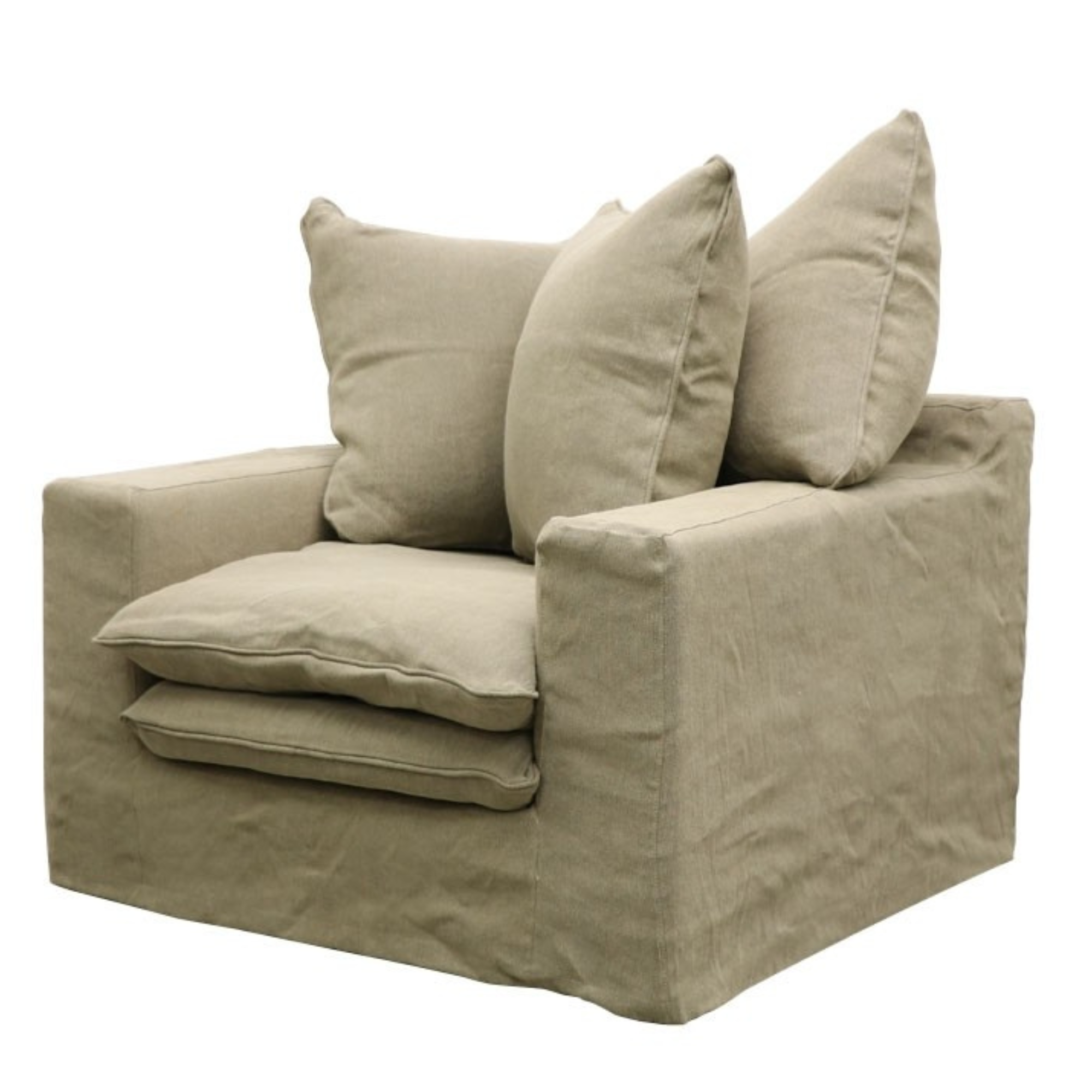 KEELY SLIPCOVER ARMCHAIR | KHAKI