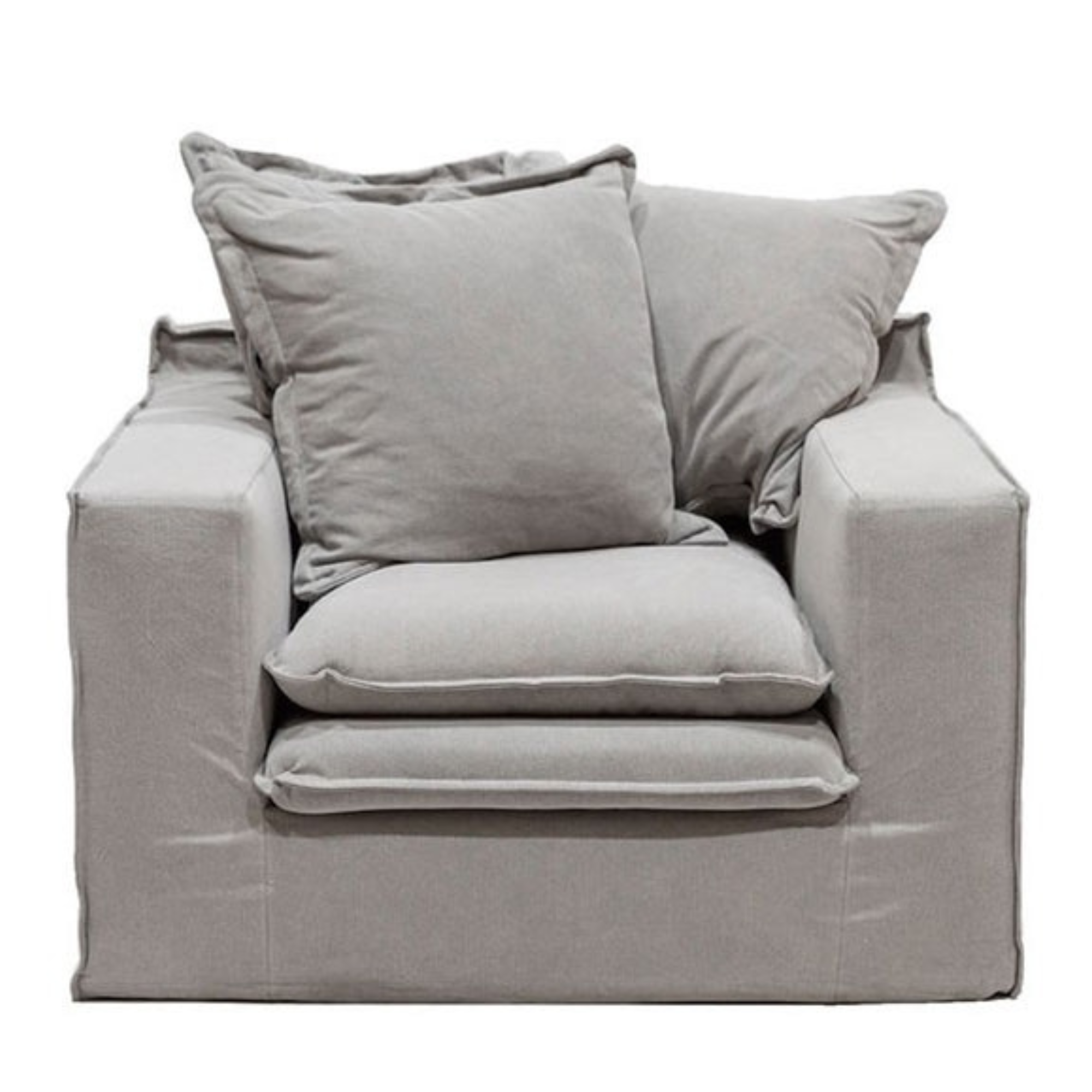 KEELY SLIPCOVER ARMCHAIR | CEMENT