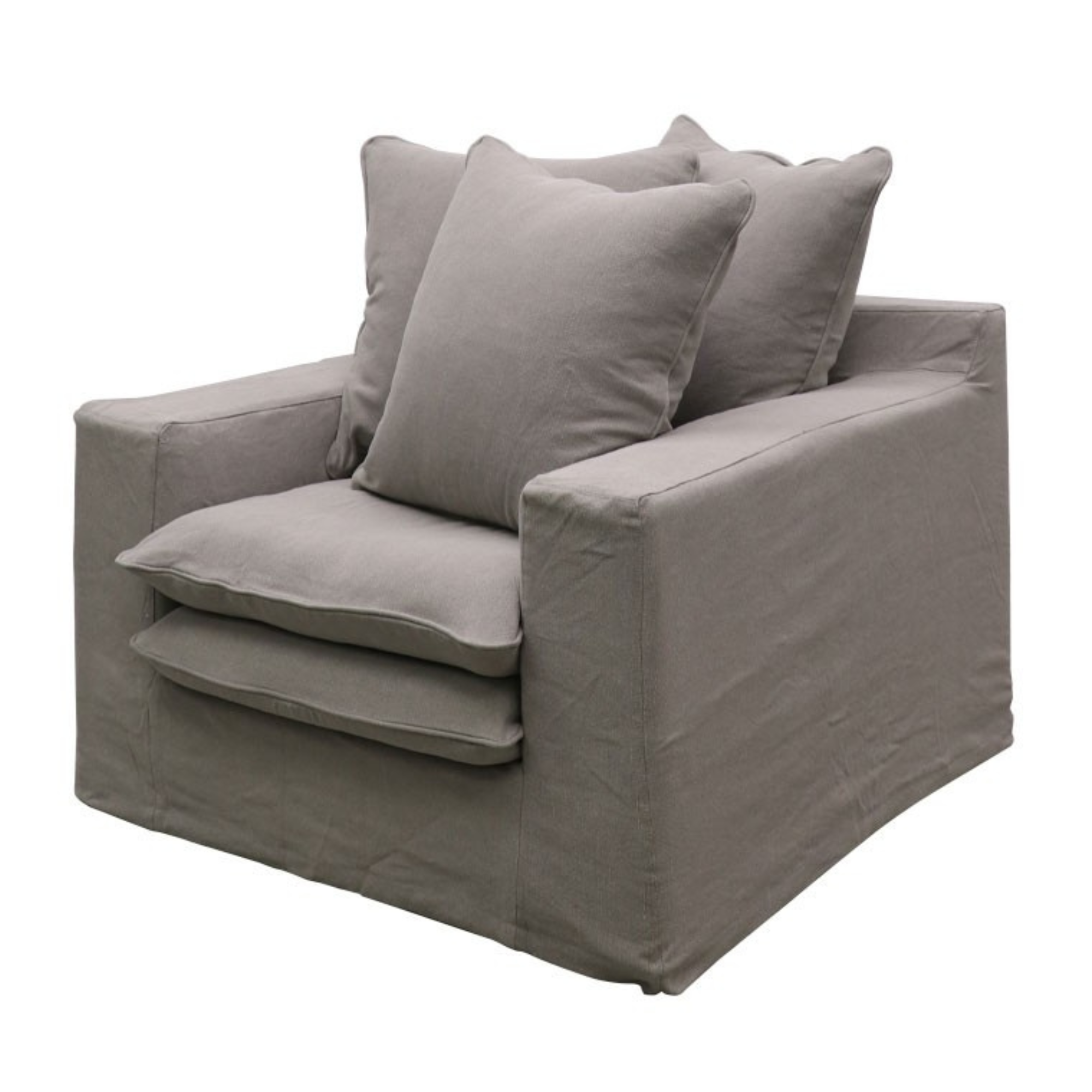 KEELY SLIPCOVER ARMCHAIR | CEMENT