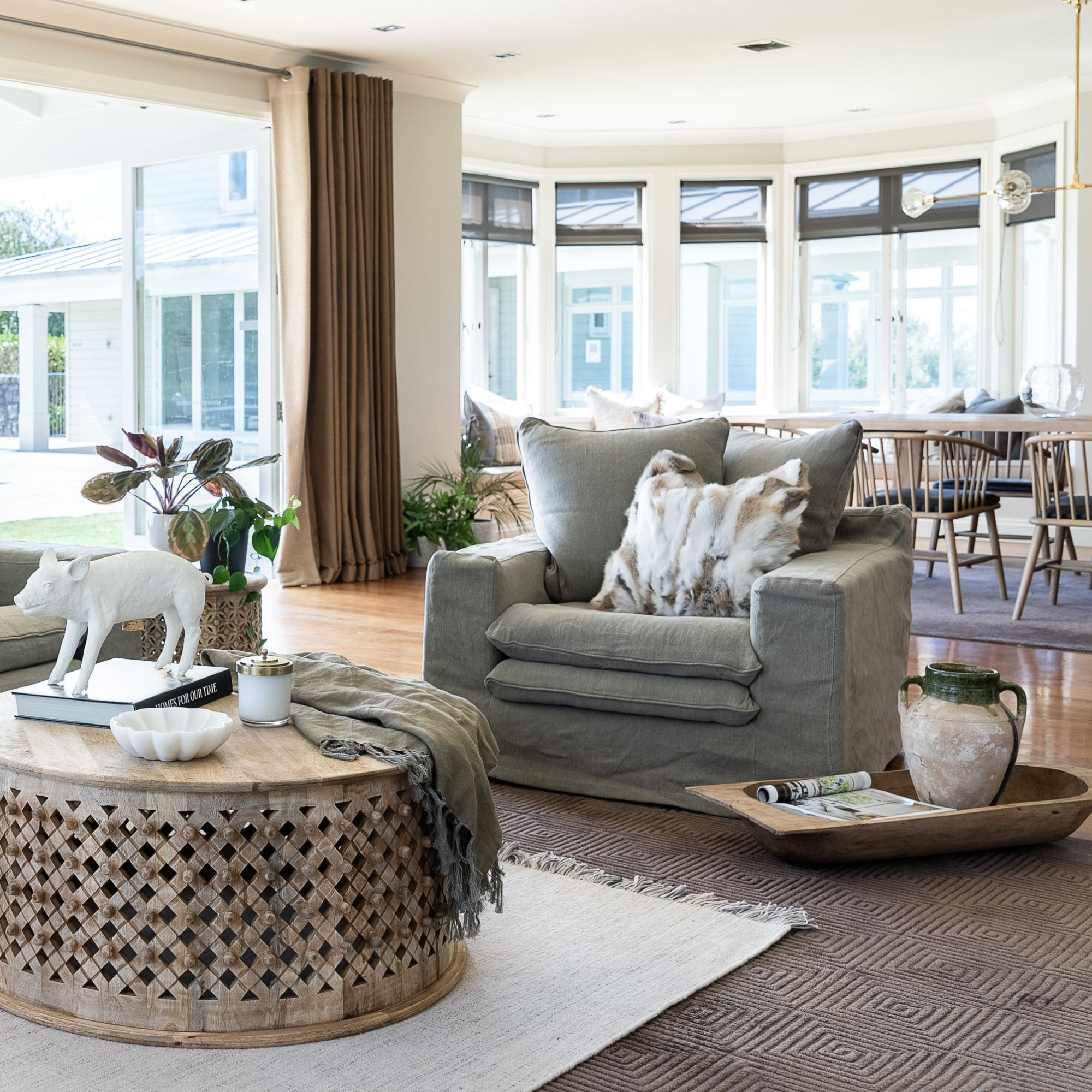 KEELY SLIPCOVER ARMCHAIR | CEMENT
