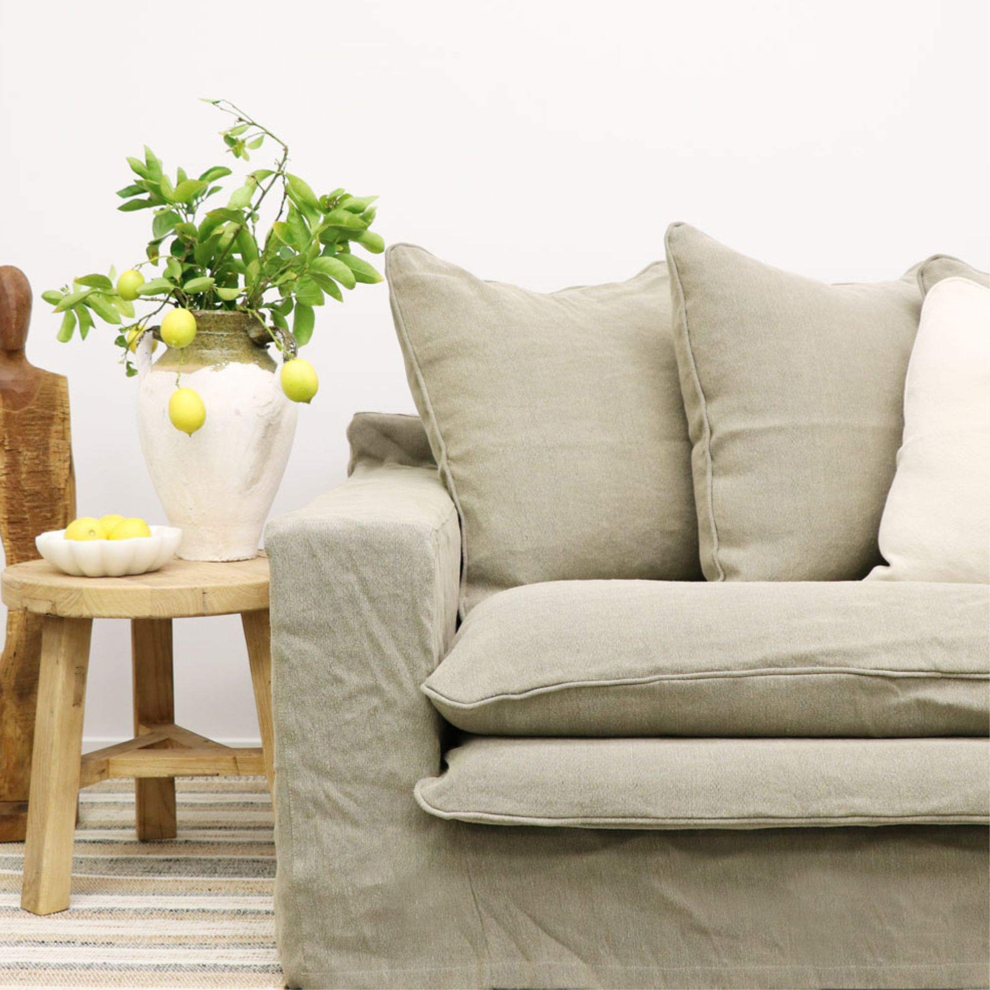 KEELY SLIPCOVER 3 SEATER SOFA | OATMEAL