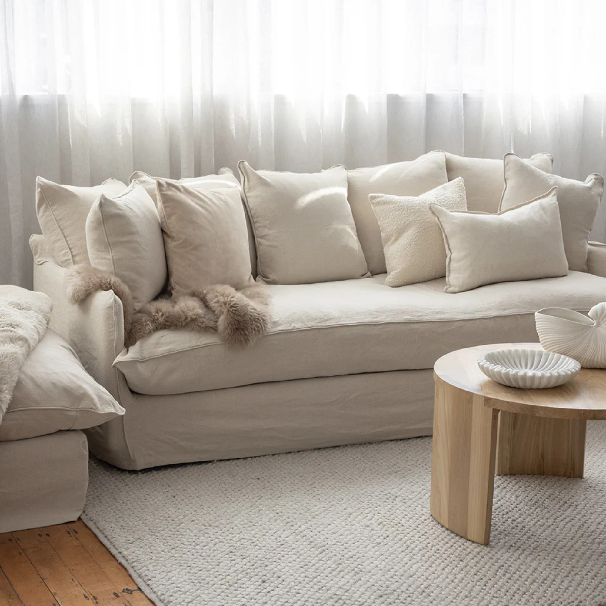 LOTUS SLIPCOVER 3 SEATER | OATMEAL