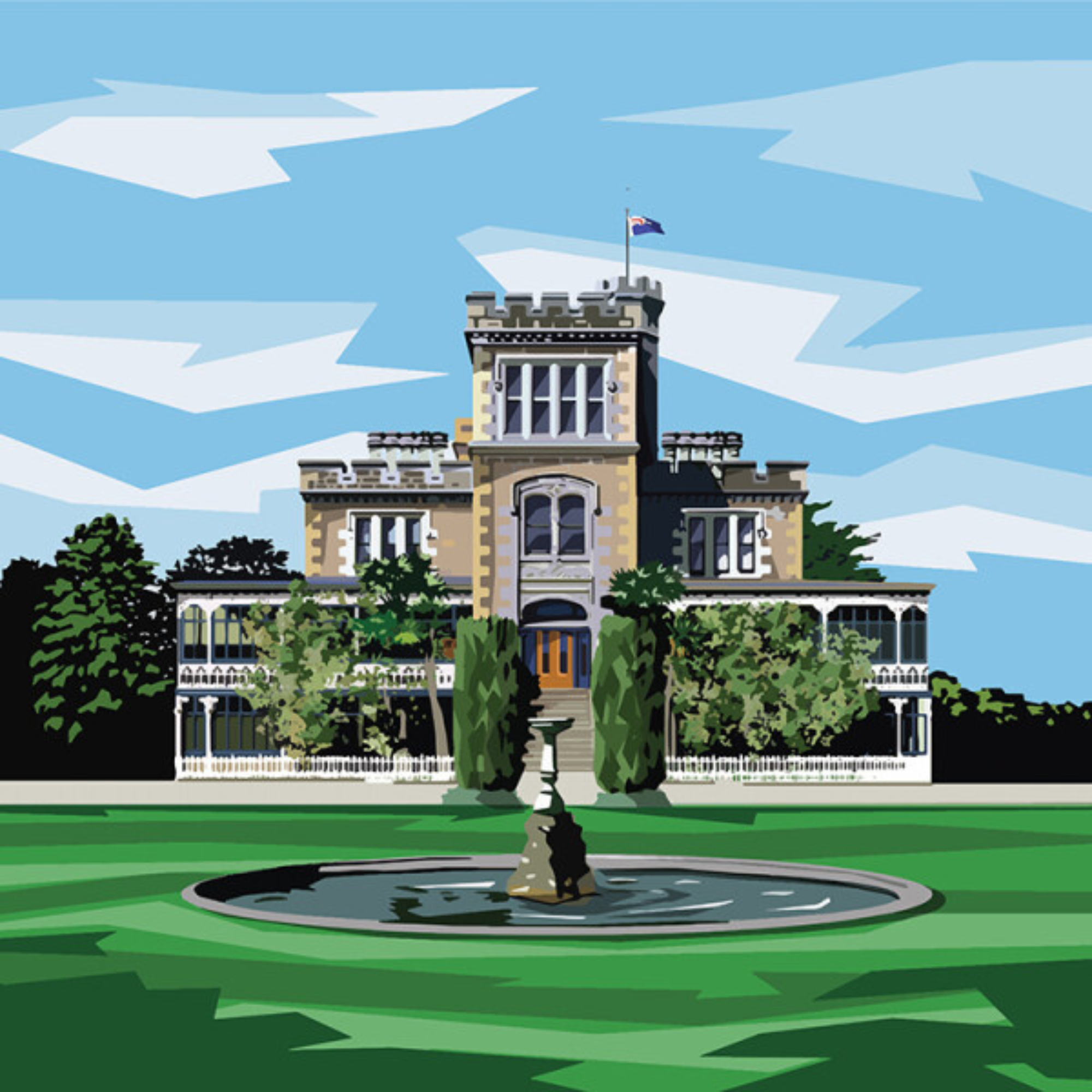 LARNACH CASTLE, DUNEDIN | CANVAS STRETCHED READY TO HANG | IRA MITCHELL | NZ MADE