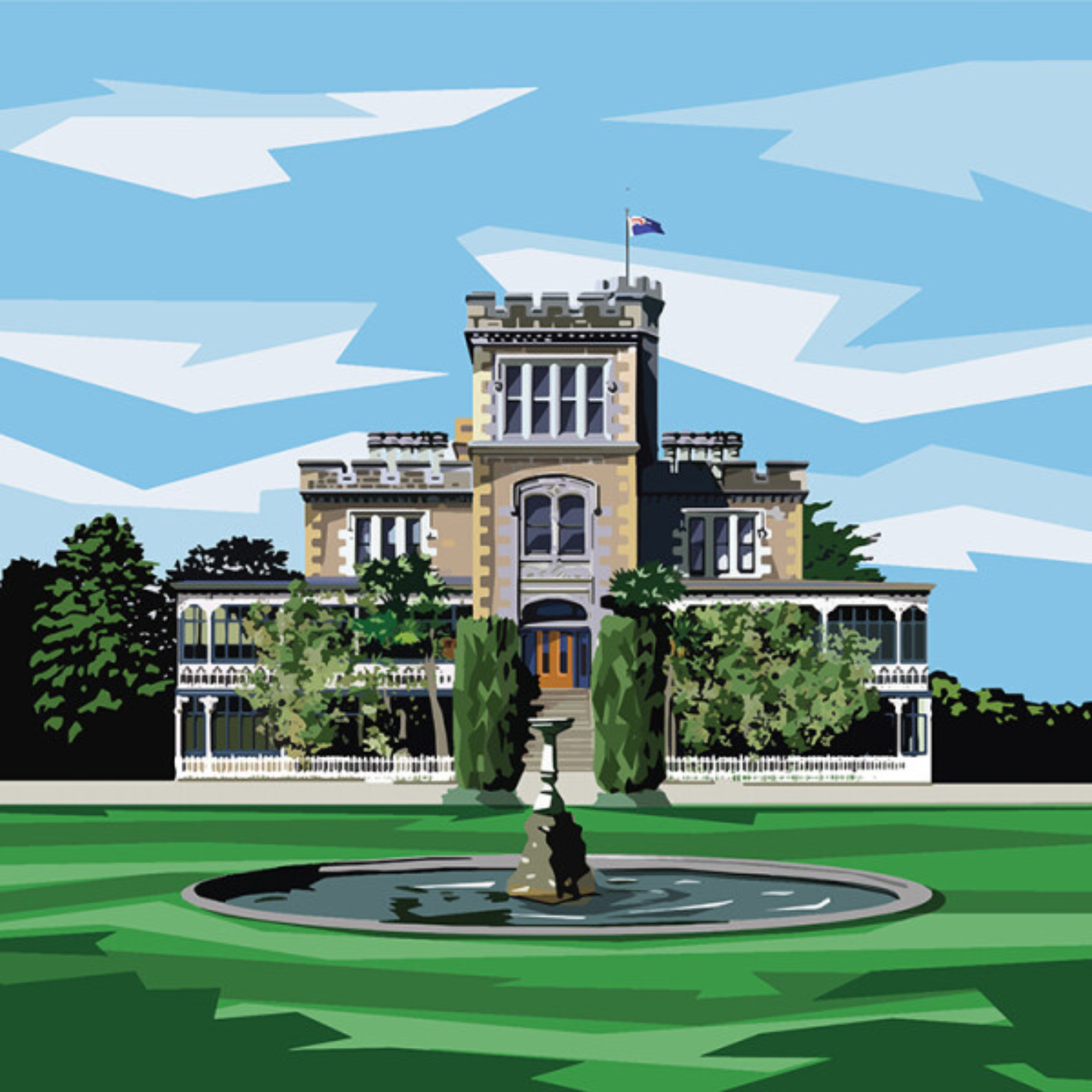 LARNACH CASTLE, DUNEDIN | CANVAS STRETCHED READY TO HANG | IRA MITCHELL  | NZ MADE